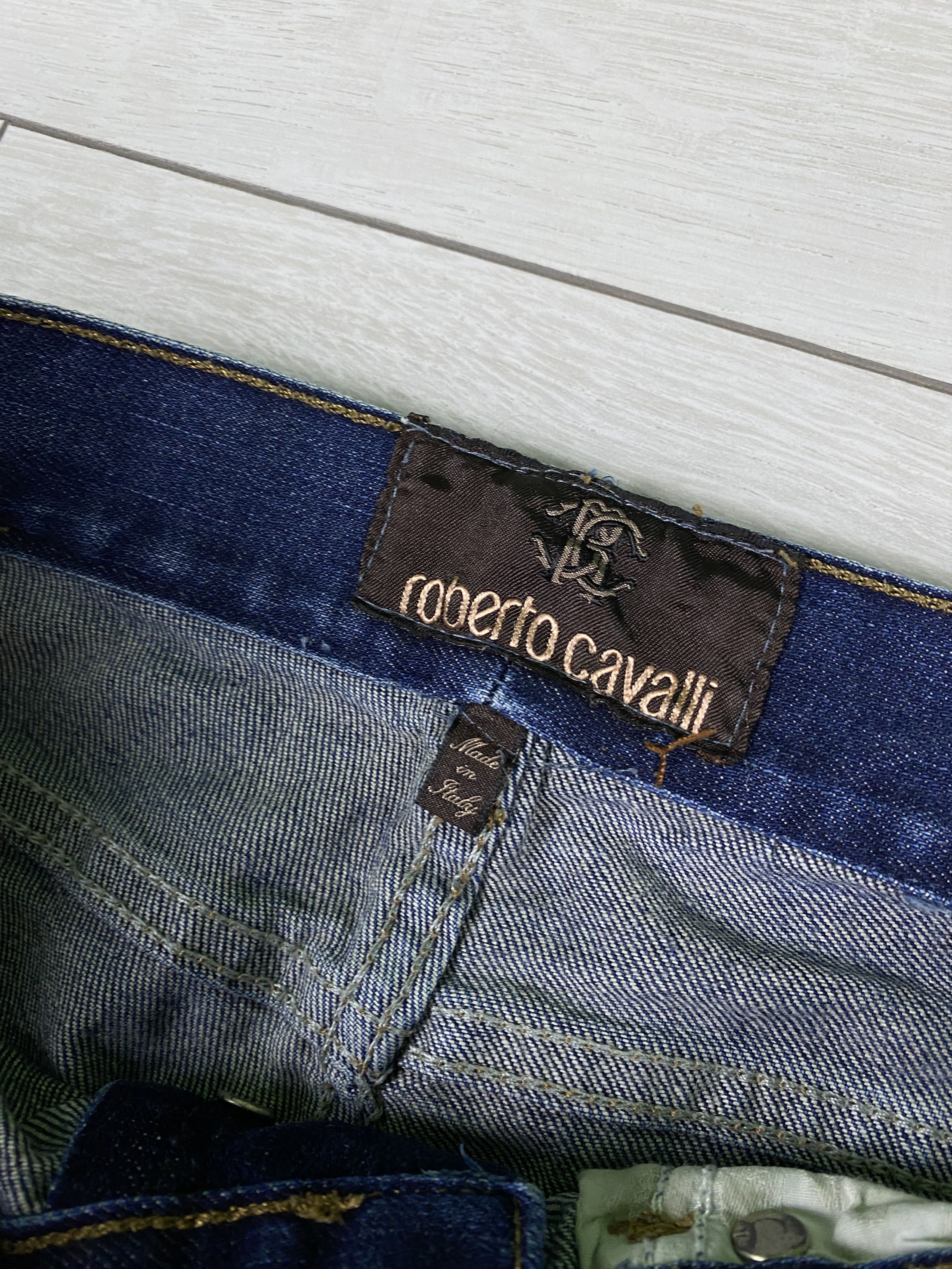 Roberto Cavalli Vintage Roberto Cavalli washed distressed logo skinny jeans Size US 32 / EU 48 - 8 Thumbnail