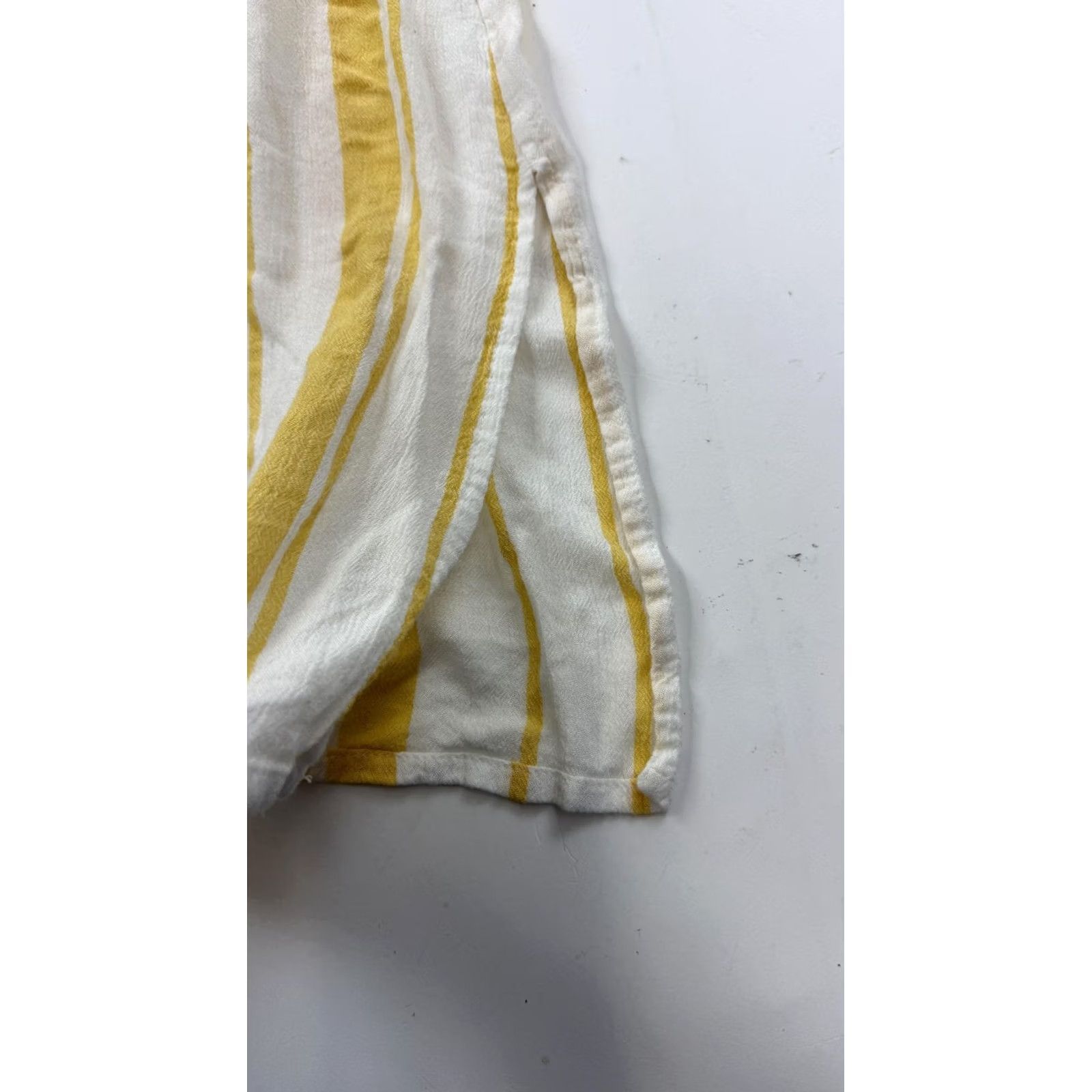 Billabong Billabong Womens Wide-Leg Beach Jumpsuit - Large Yellow White Stripes Tie - Woven Size 28" / US 6 / IT 42 - 6 Thumbnail