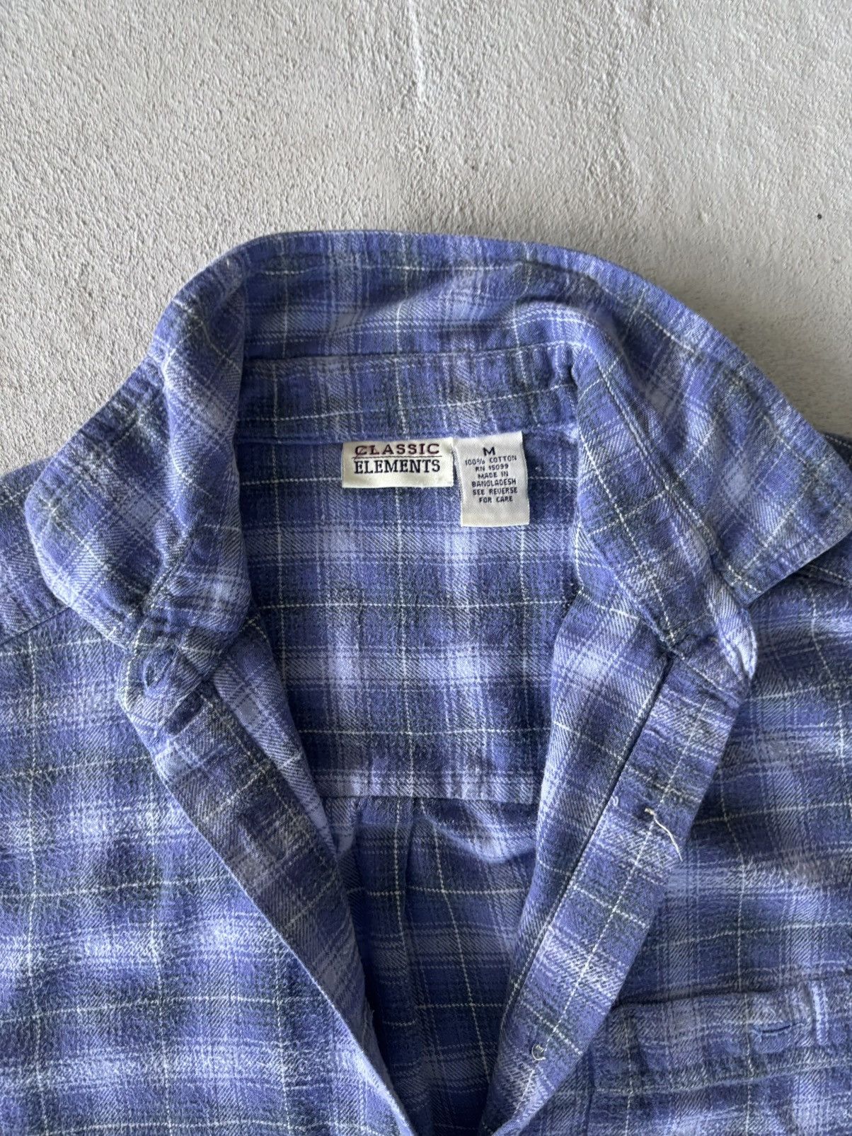 Vintage Classic Element Blue Plaid Flannel, Medium Size M / US 6-8 / IT 42-44 - 2 Thumbnail