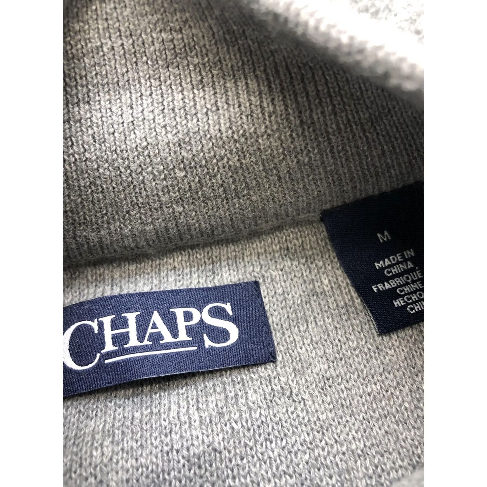 Chaps Chaps Mens Gray Full Zip Mock Neck Knit Sweater Casual Shirt? Size US M / EU 48-50 / 2 - 4 Thumbnail