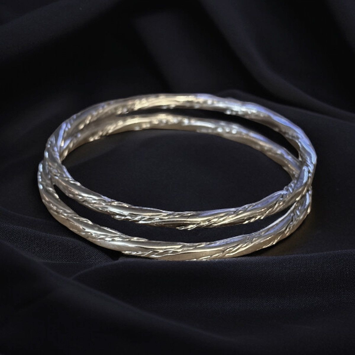 Monet Vintage Monet silver tone twisted bangle bracelets Size ONE SIZE - 1 Thumbnail
