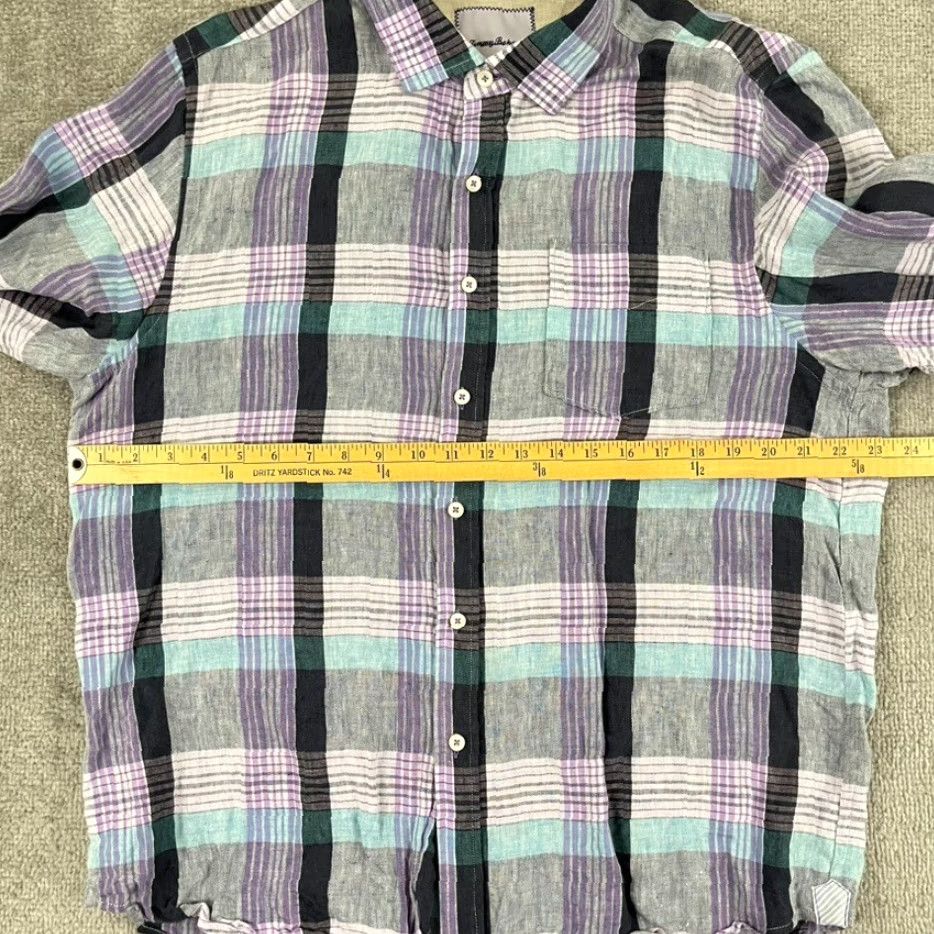 Tommy Bahama Tommy Bahama Shirt Mens Large Island Modern Linen MultiColor Plaid Button Down Size US L / EU 52-54 / 3 - 5 Thumbnail