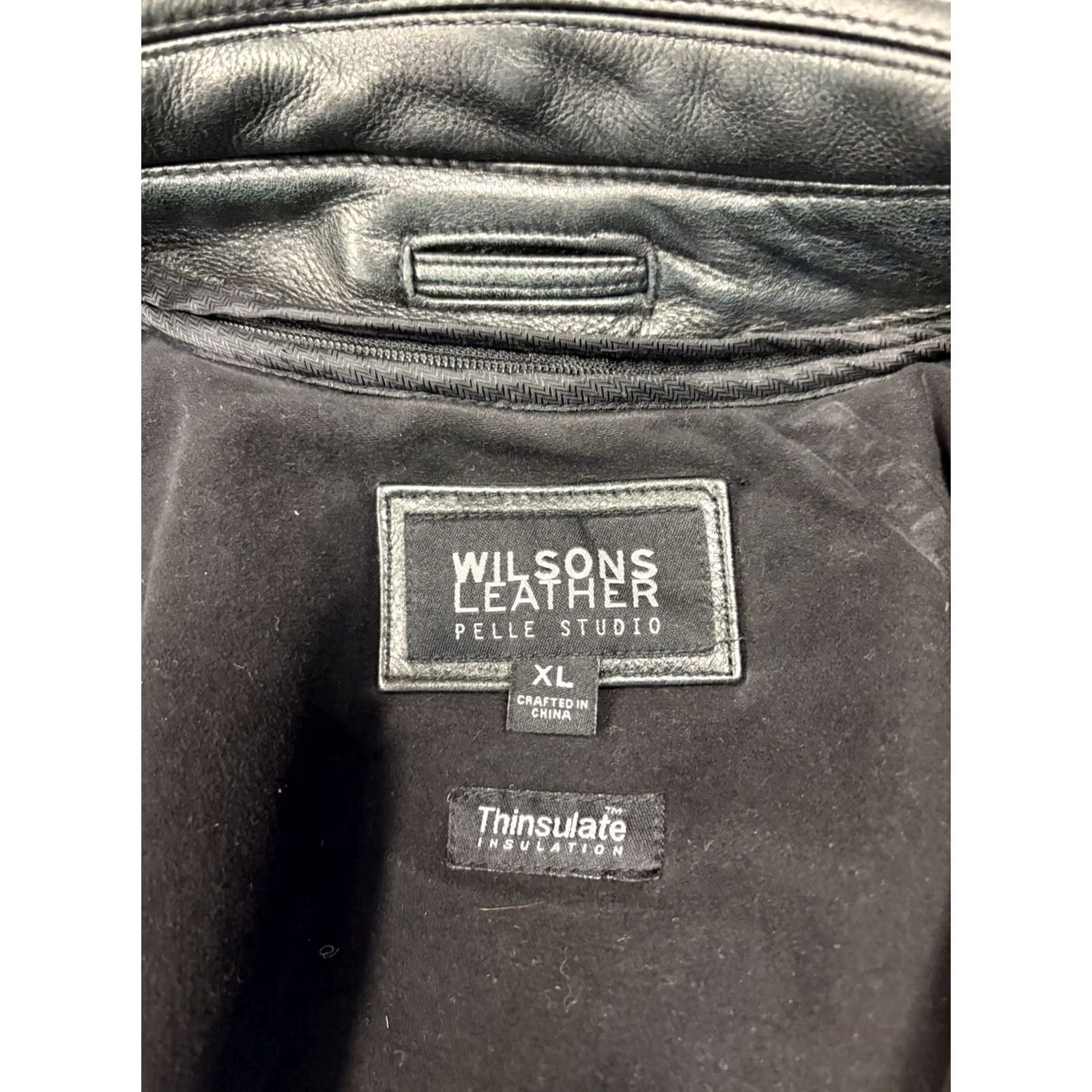 Vintage VINTAGE Pelle Studio Leather Jacket Mid-Length XL Black Zip Lined Thermal Windproof Biker Style Mens Size US XL / EU 56 / 4 - 4 Thumbnail
