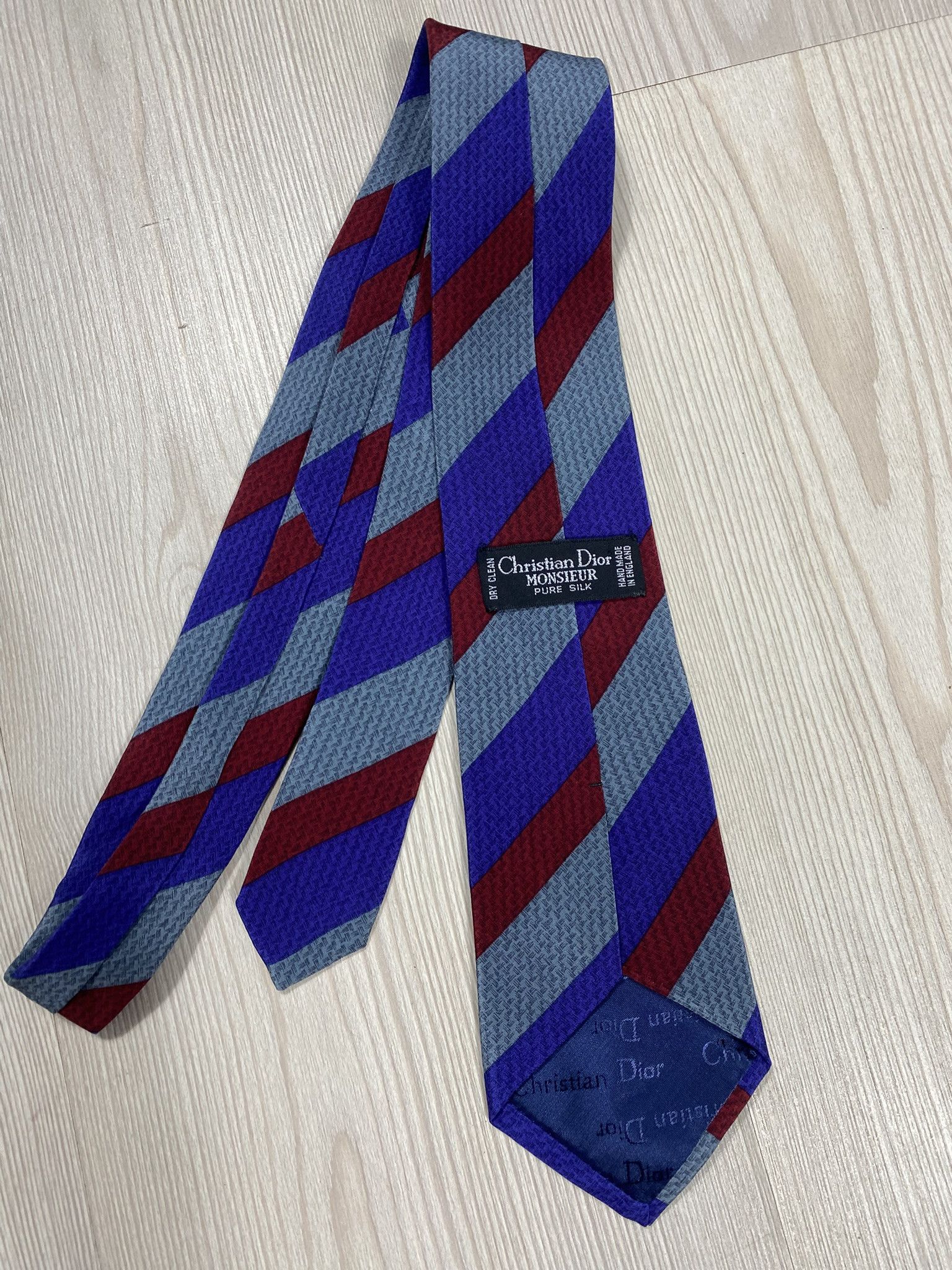 Christian Dior Monsieur Christian Dior Monsieur Striped Tie for Men Silk Size ONE SIZE - 1 Thumbnail