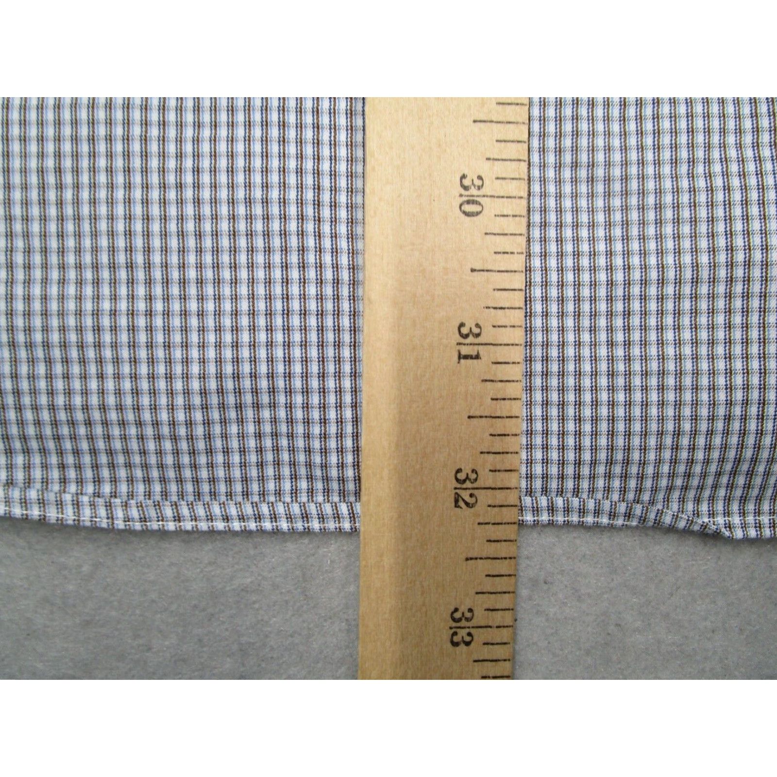David Donahue David Donahue Mens Dress Shirt Long Sleeve Button Up 18 34 Brown Check Cotton Size 34R - 7 Thumbnail