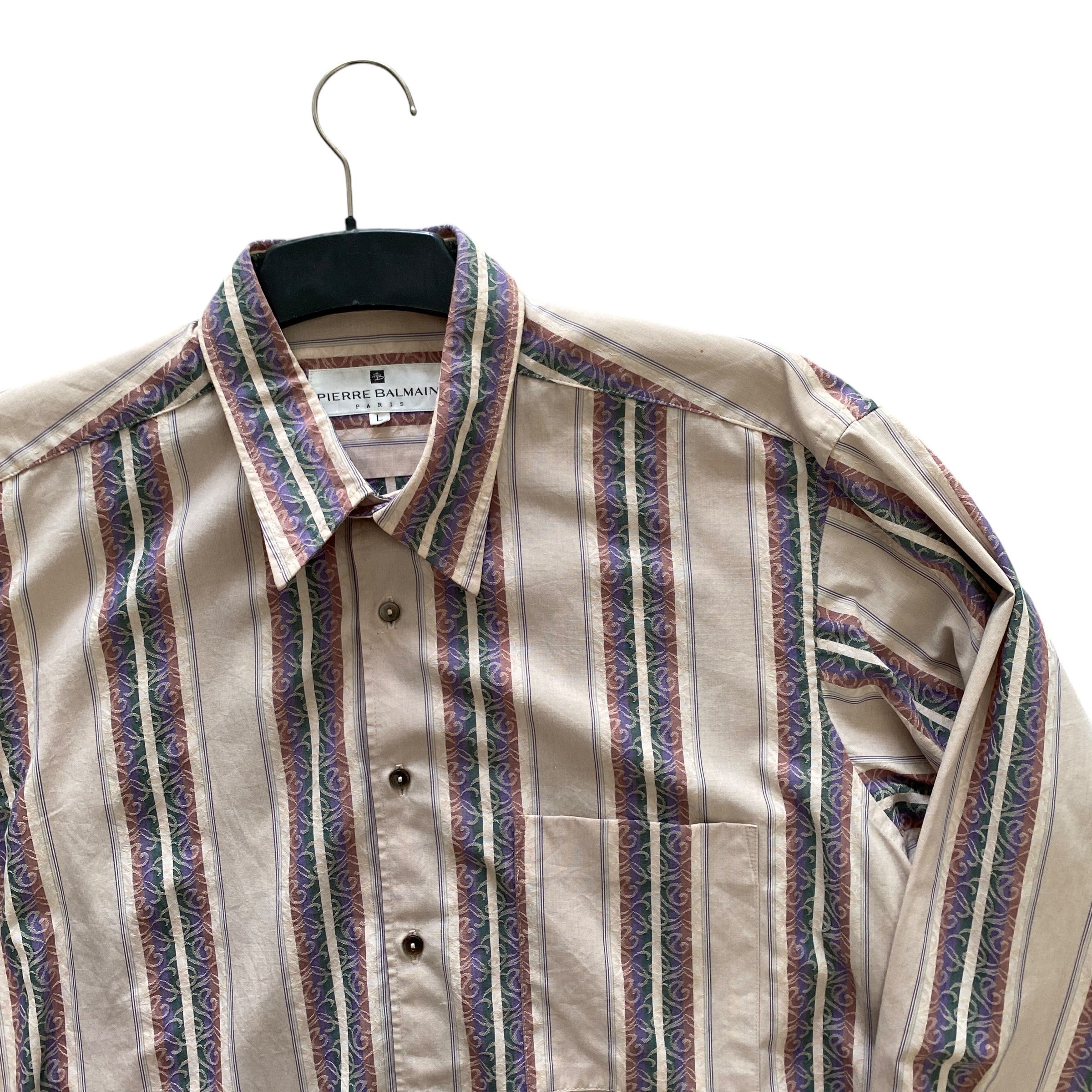 Pierre Balmain × Vintage Vintage Pierre Balmain Stripped Longsleeve Shirts Size US L / EU 52-54 / 3 - 2 Thumbnail