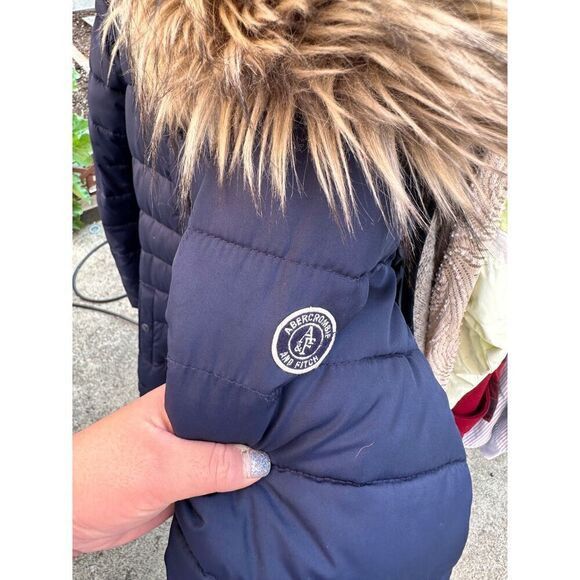 Abercrombie & Fitch Abercrombie Navy Puffer Trenchcoat w/ Faux Fur Hood M Size M / US 6-8 / IT 42-44 - 5 Thumbnail