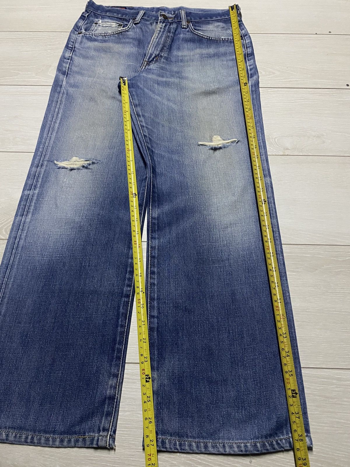 Edwin Vintage Edwin 503zz Faded Wash Distressed Loose Jeans Size US 30 / EU 46 - 15 Thumbnail