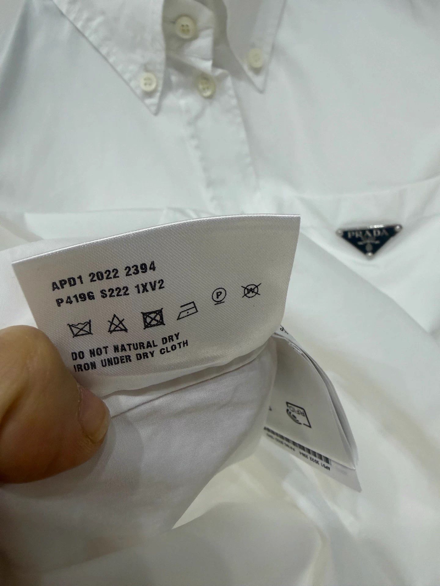 Prada Prada Classic Poplin Triangle Logo Pocket Cropped Shirt 36 Size XS / US 0-2 / IT 36-38 - 4 Thumbnail