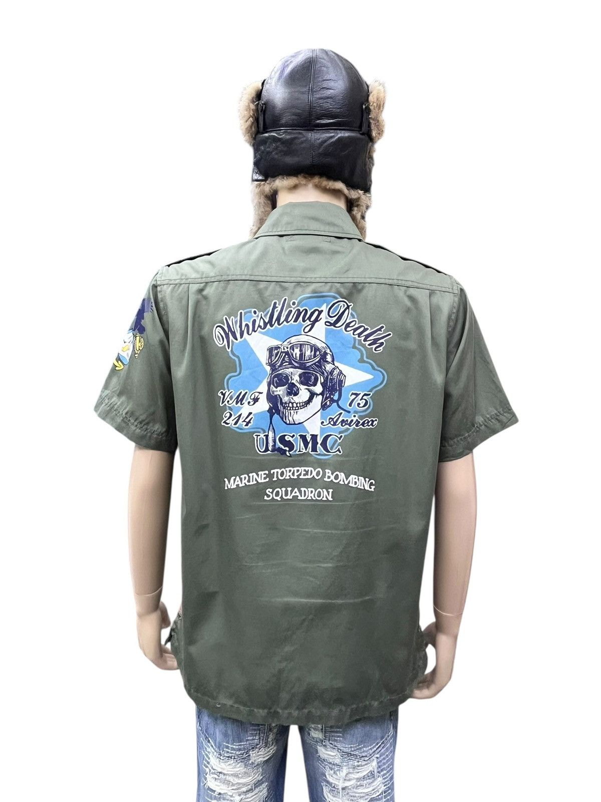 Avirex 💀Vintage Avirex USMC VMF-214 Whistling Death Shirt Size US L / EU 52-54 / 3 - 4 Thumbnail