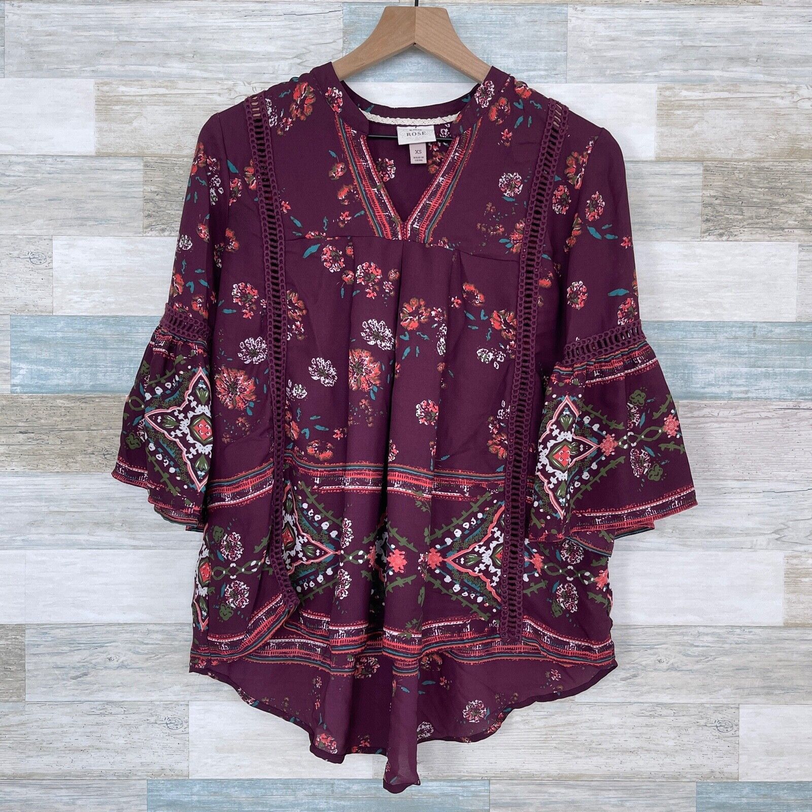 Other Knox Rose Floral Crochet Lace Peasant Blouse Womens XS Size XS / US 0-2 / IT 36-38 - 1 Thumbnail