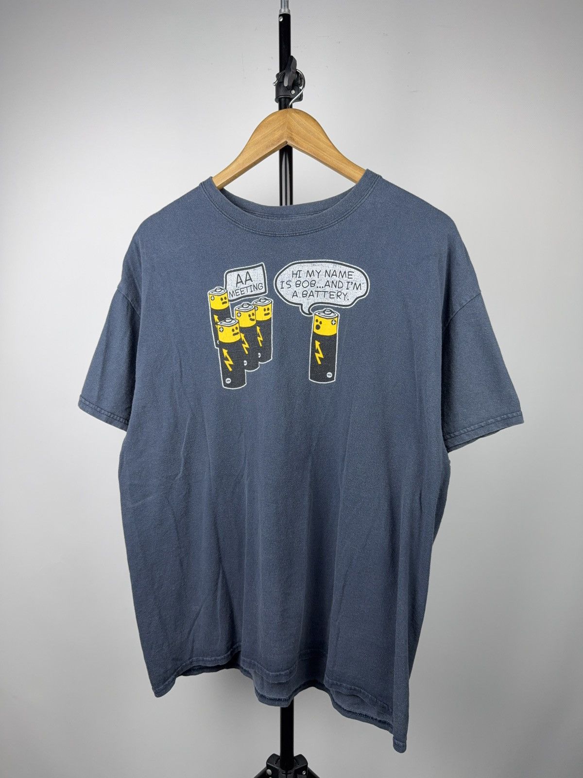 Vintage 00s Funny AA Battery Meeting Graphic Tee Bob Joke T-Shirt Size US L / EU 52-54 / 3 - 1 Thumbnail