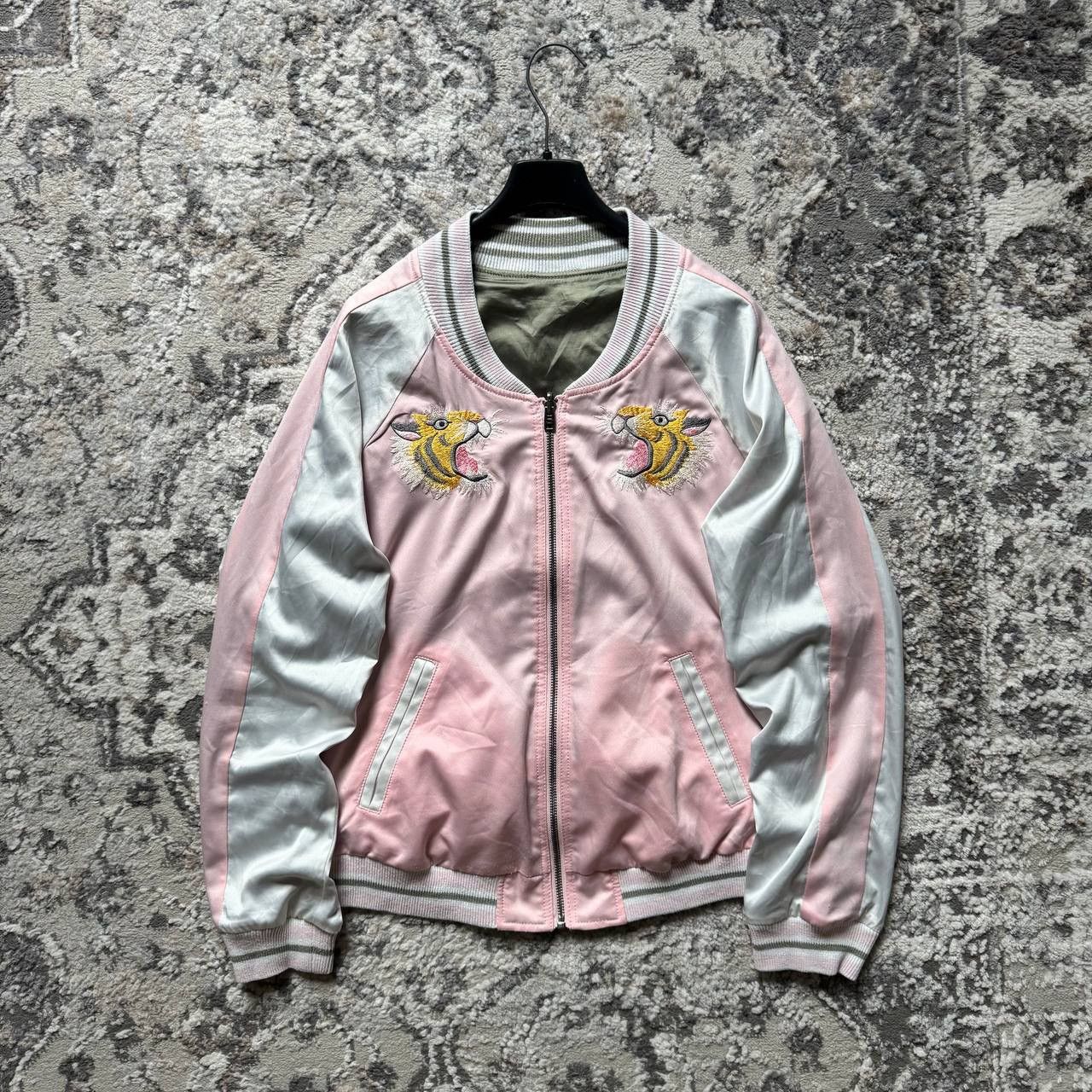 Japanese Brand Japanese Sukajan Souvenir Satin Embroidered Tiger Zip Bomber Size L / US 10 / IT 46 - 3 Thumbnail