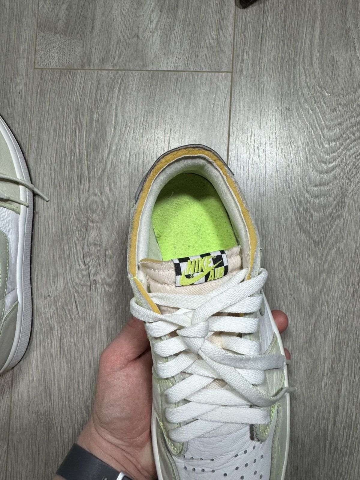 Jordan Brand × Nike Nike Air Jordan 1 Retro Low White Ghost Green Black Grey Size US 8 / EU 41 - 8 Thumbnail
