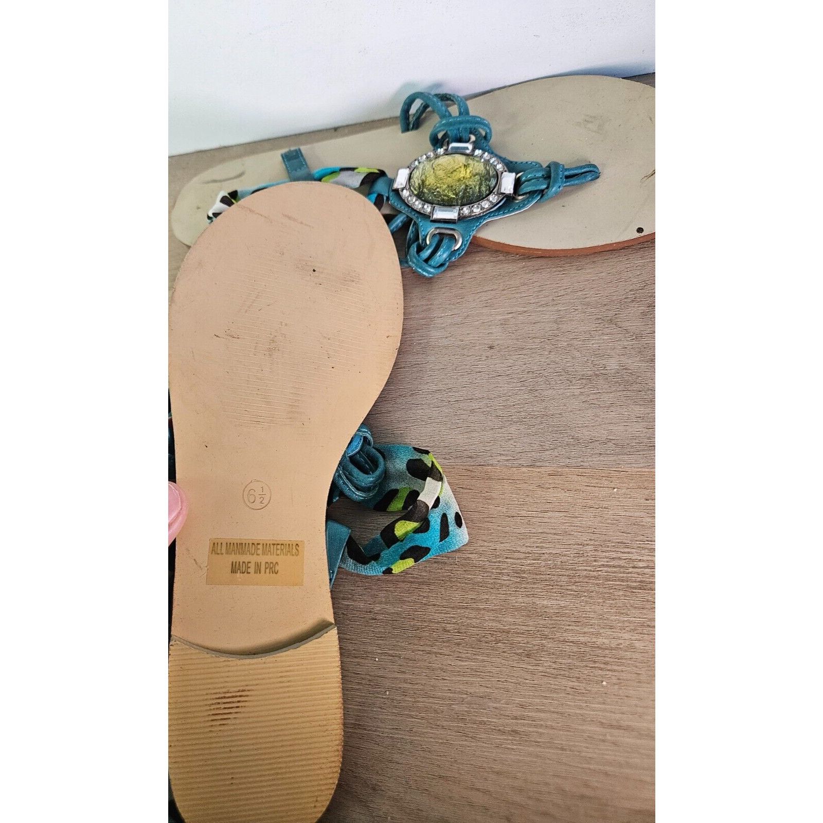 Forever 21 Forever 21 Women's Bejeweled Sandals w/ Leopard, Size 6.5 Size US 6.5 / IT 36.5 - 5 Thumbnail