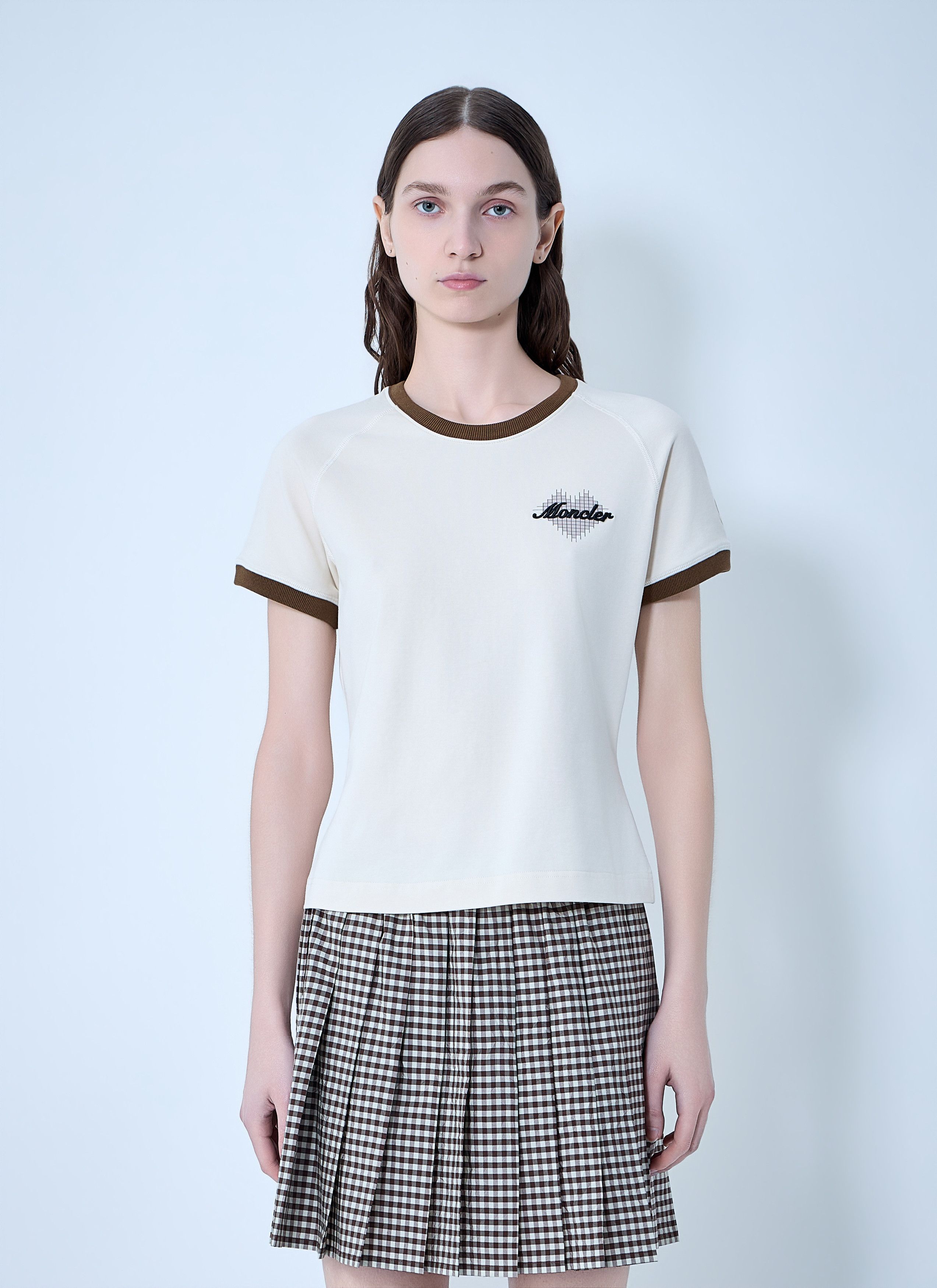Moncler Ringer T-Shirt With Embroidered Detail Size L / US 10 / IT 46 - 1 Thumbnail