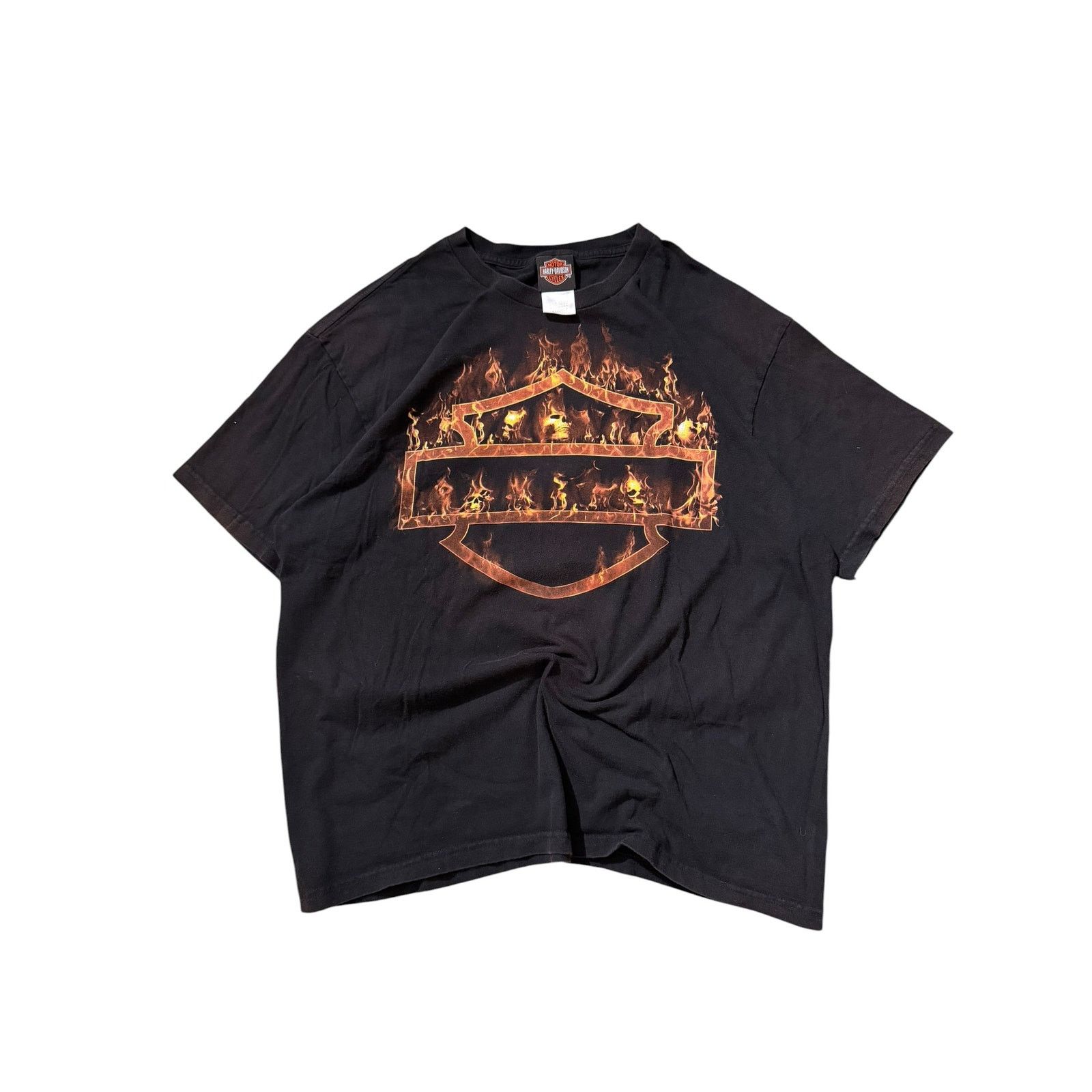 Vintage Vintage HD Skull Flame Bar Shield Tee Six Bends FL Size US XL / EU 56 / 4 - 1 Thumbnail