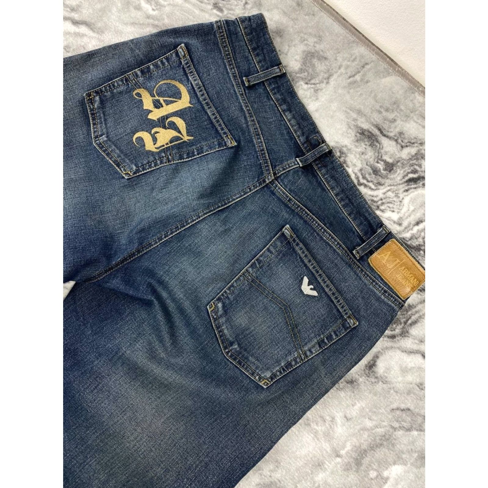 Vintage VINTAGE Armani Jeans Denim Baggy Jeans Big Logo 90s Men Blue 38 Regular Mens Jeans Size US 38 / EU 54 - 3 Thumbnail