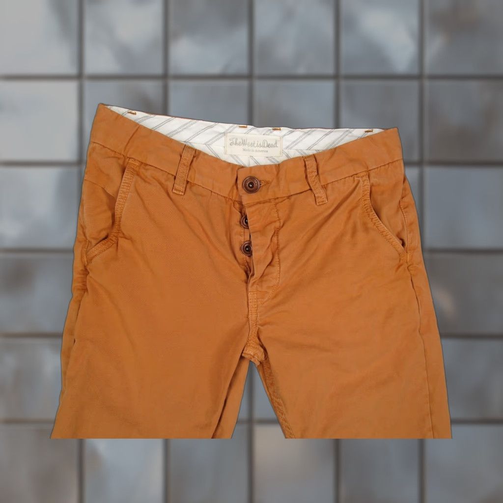 The West Is Dead VINTAGE The West is Dead Pants Mens 29 Orange Slim Cuffed Hem Made USA Casual Size US 29 - 1 Thumbnail