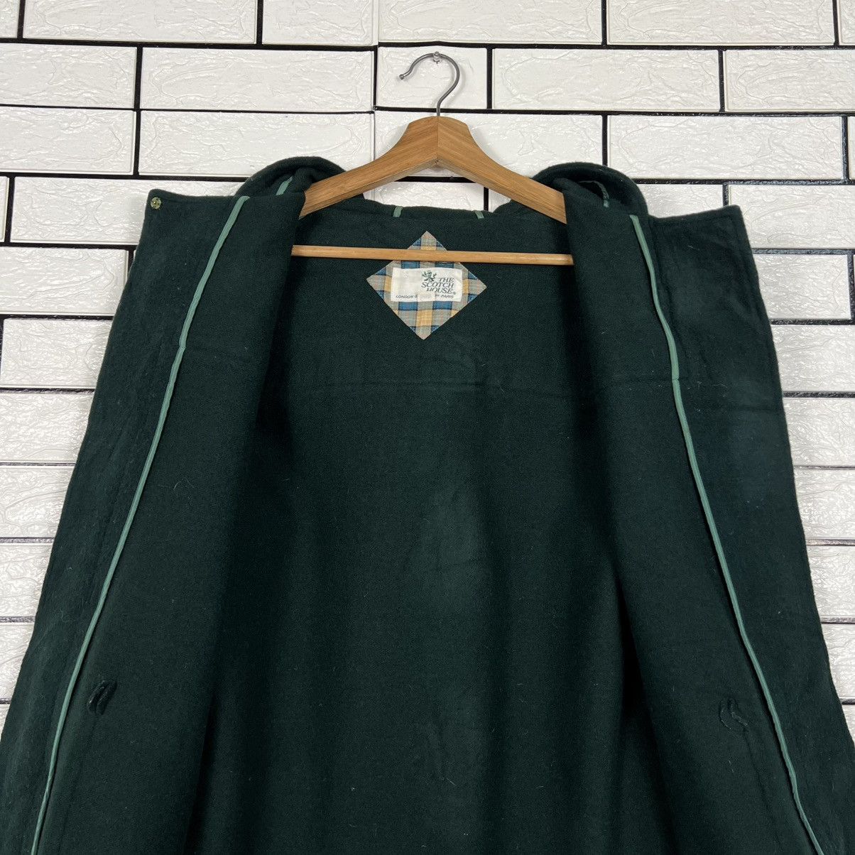 Vintage THE SCOTCH HOUSE Green Hooded Duffle Coat #4140-C189 Size US L / EU 52-54 / 3 - 13 Thumbnail