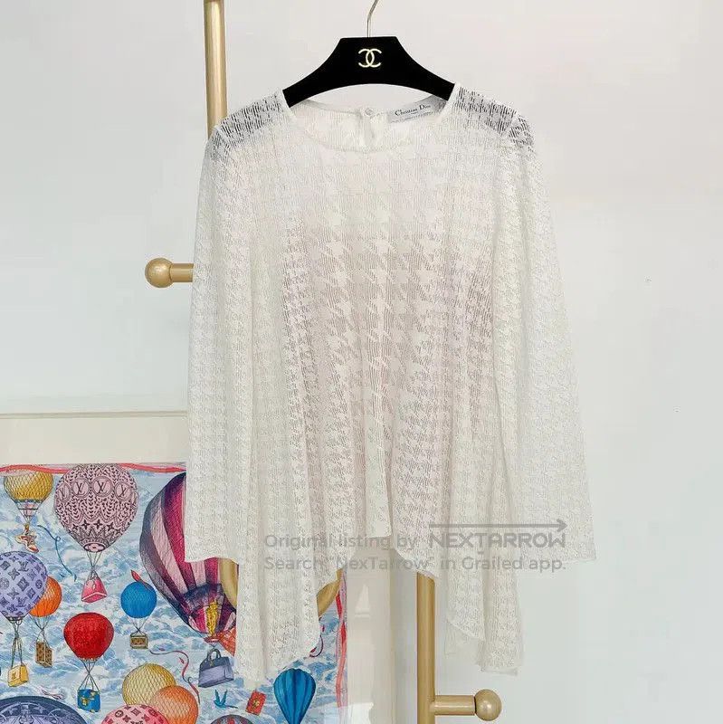 Dior Dior White Long Sleeve Top for Women . Size S / US 4 / IT 40 - 1 Thumbnail