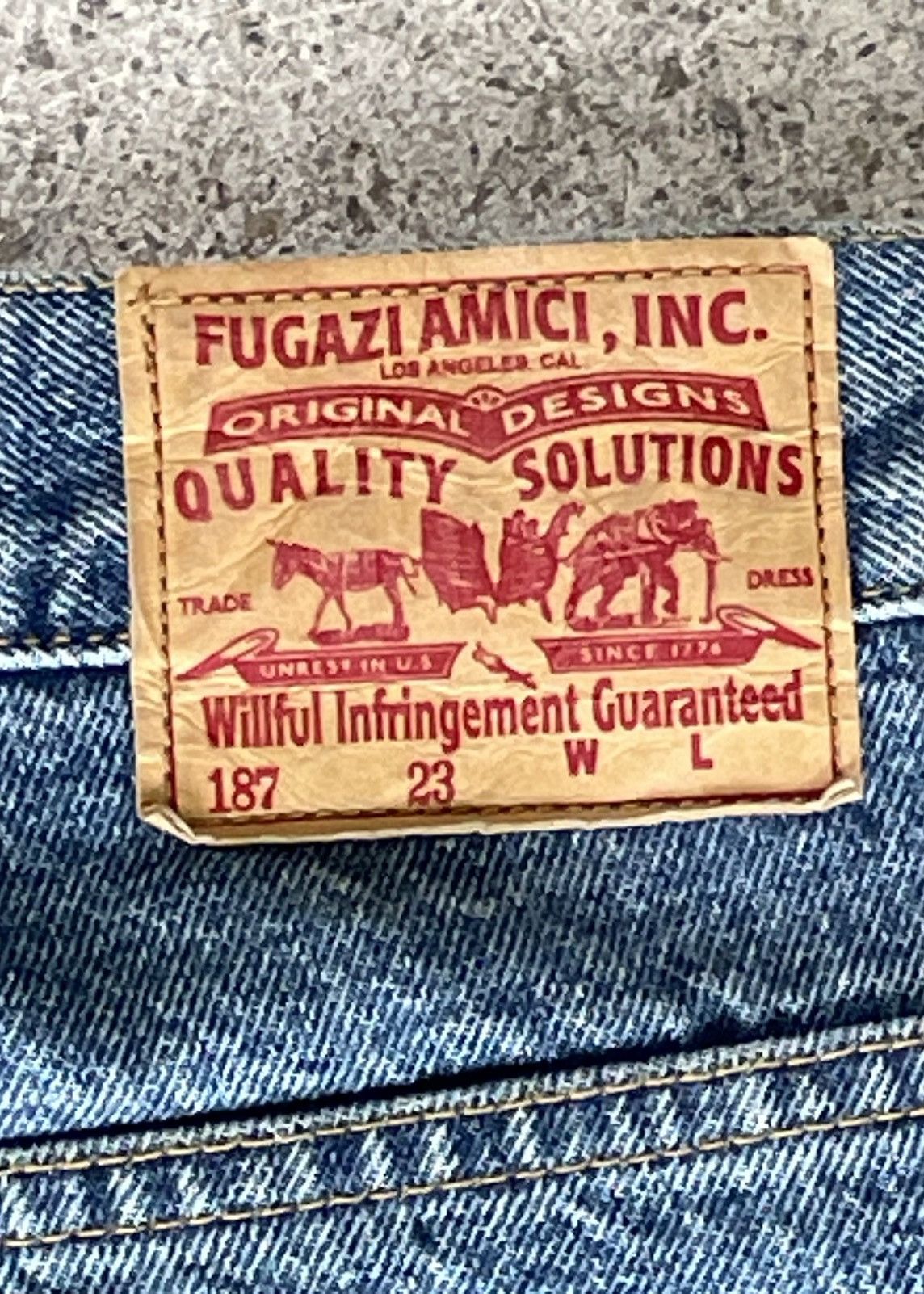 Fugazi Fugazi Chain Splatter Stitched Denim Jeans Size US 34 / EU 50 - 4 Thumbnail