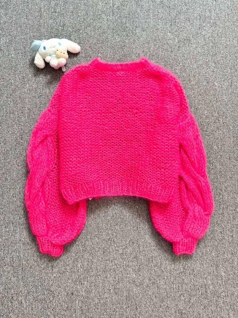 Loewe LOEWE Fluorescent pink logo knit sweater Size XS / US 0-2 / IT 36-38 - 2 Thumbnail