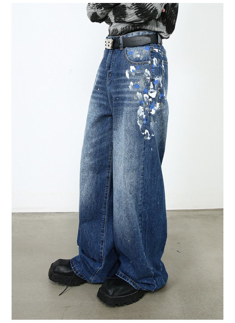 Japanese Brand × Jean Men's street retro ink-splashed trendy jeans Size US 32 / EU 48 - 4 Thumbnail
