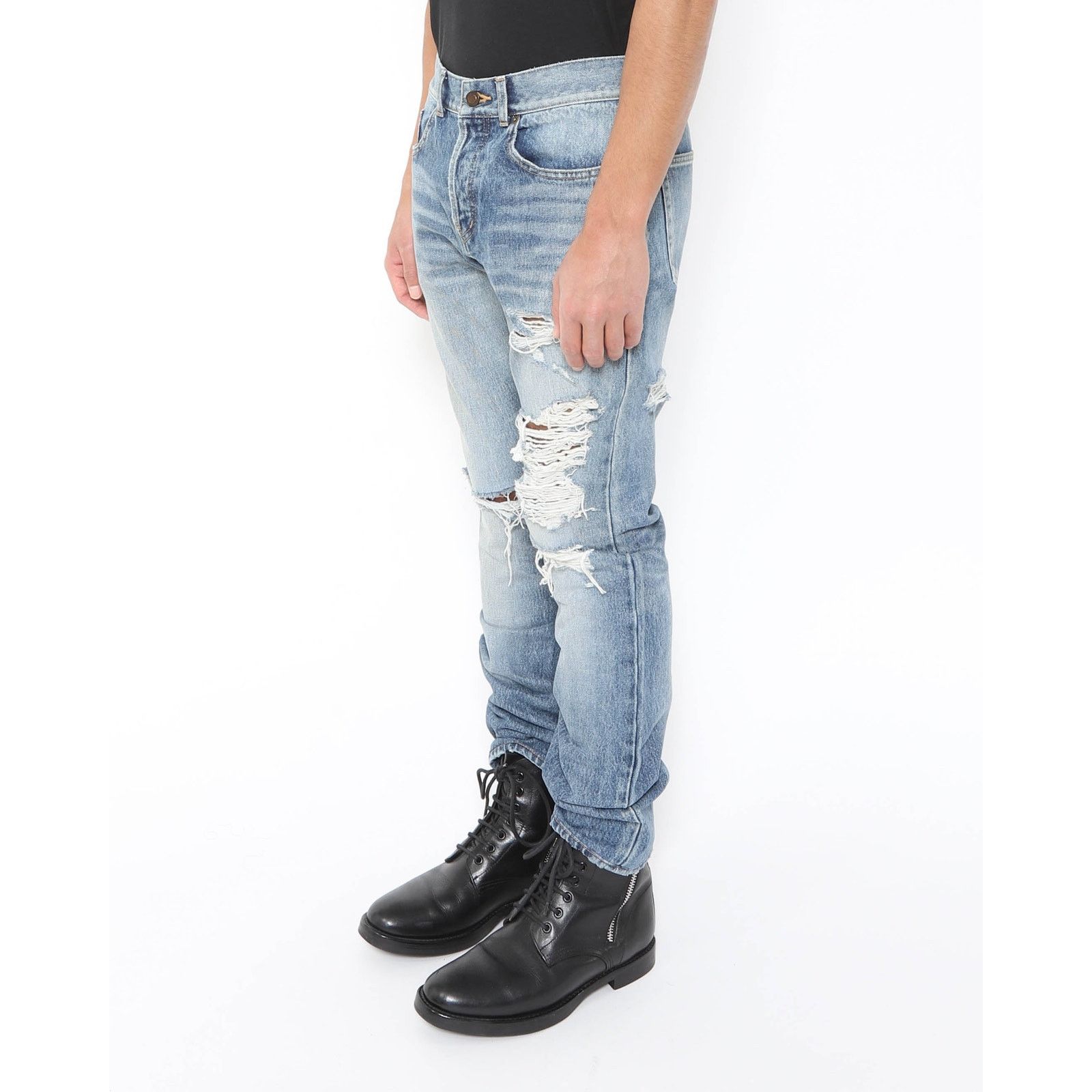 Saint Laurent Paris Distressed Denim Size US 32 / EU 48 - 3 Thumbnail
