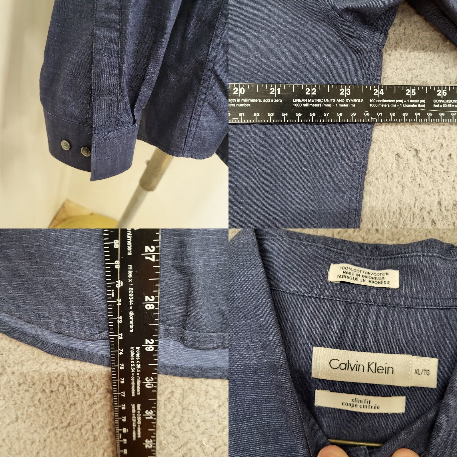 Calvin Klein Calvin Klein Shirt Men’s XL/TG Blue Slim Fit Two Front Pocket Button-Down 90s City Classic Designer Size US XL / EU 56 / 4 - 8 Thumbnail
