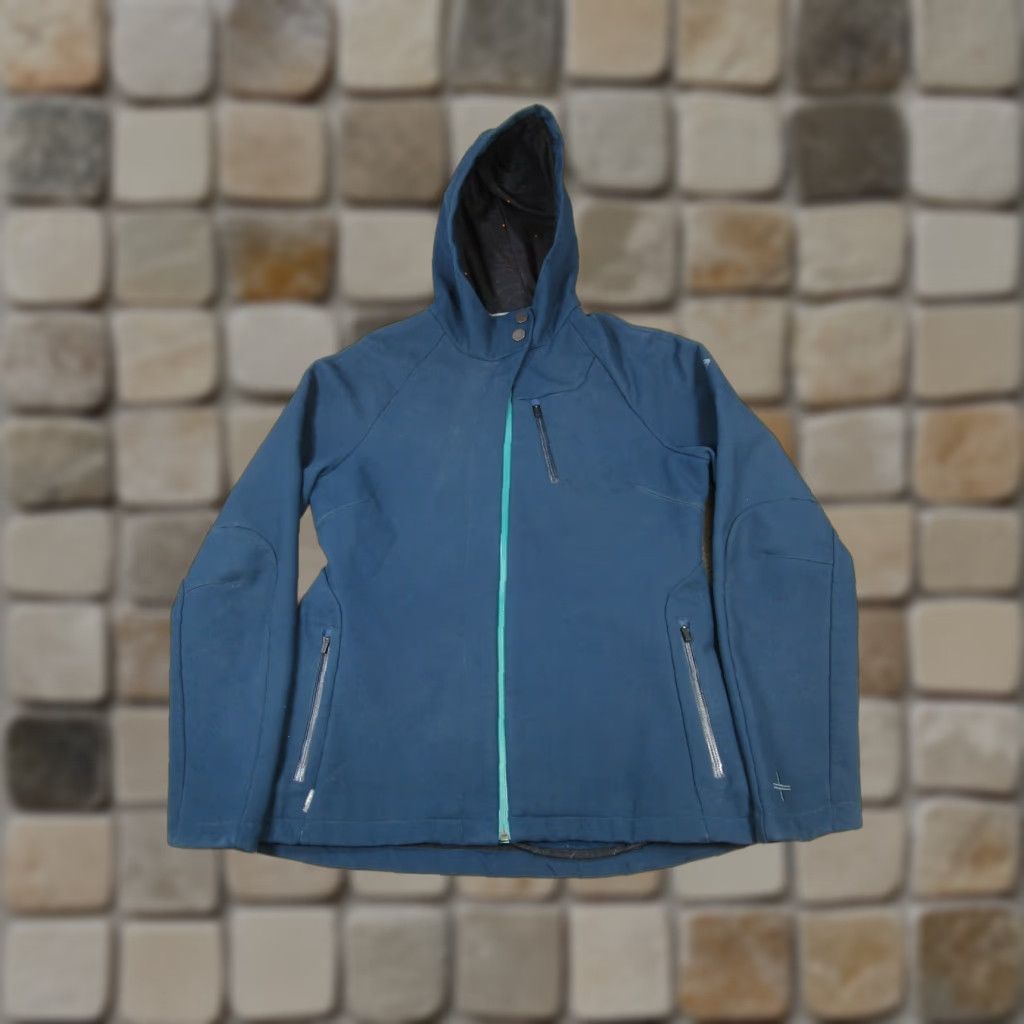 VINTAGE Icebreaker Women's Jacket XL Blue Merino Wool Solid Mid