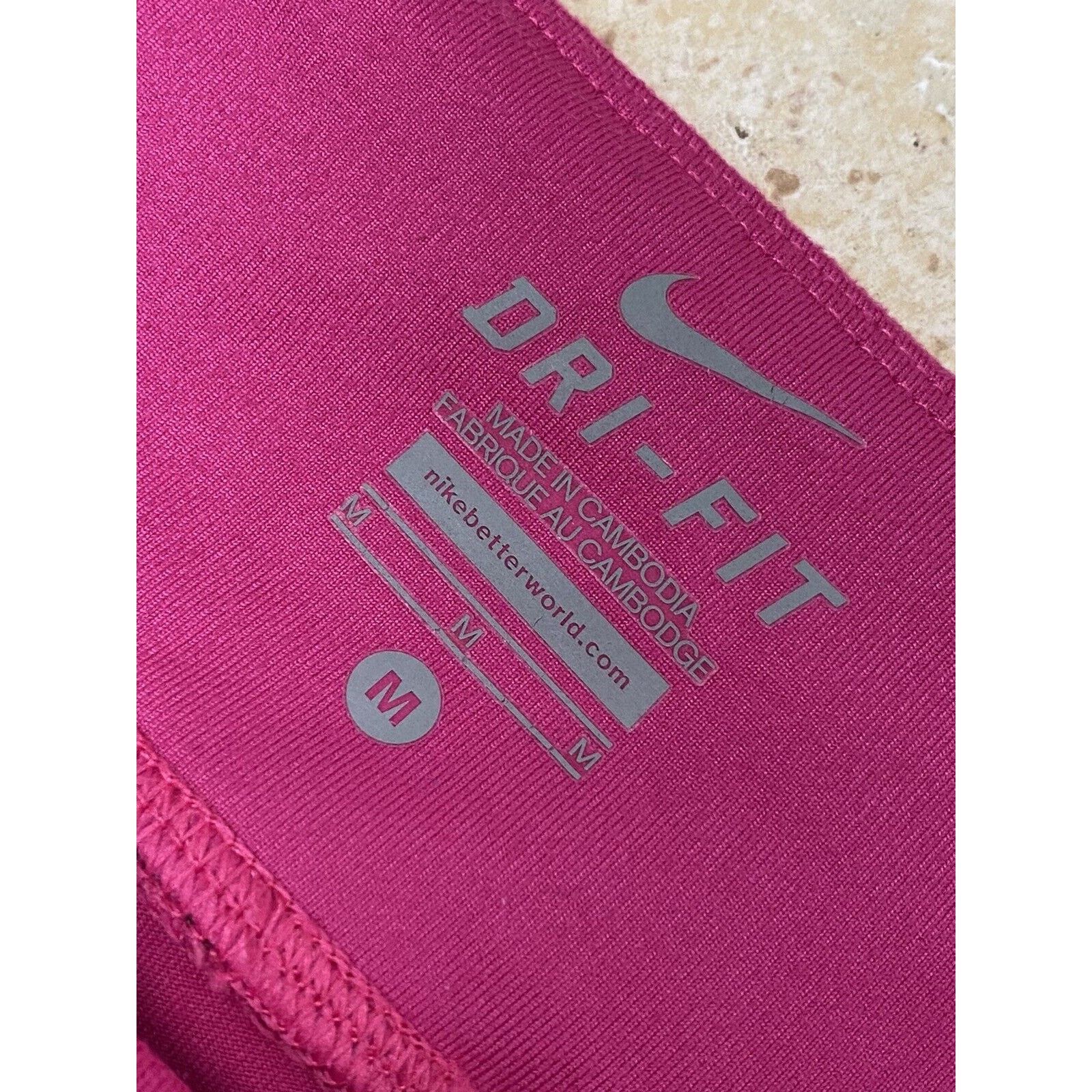 Nike Nike Dri-Fit M Pink Capri Cropped Running Leggings Barbie Size 29" - 3 Thumbnail