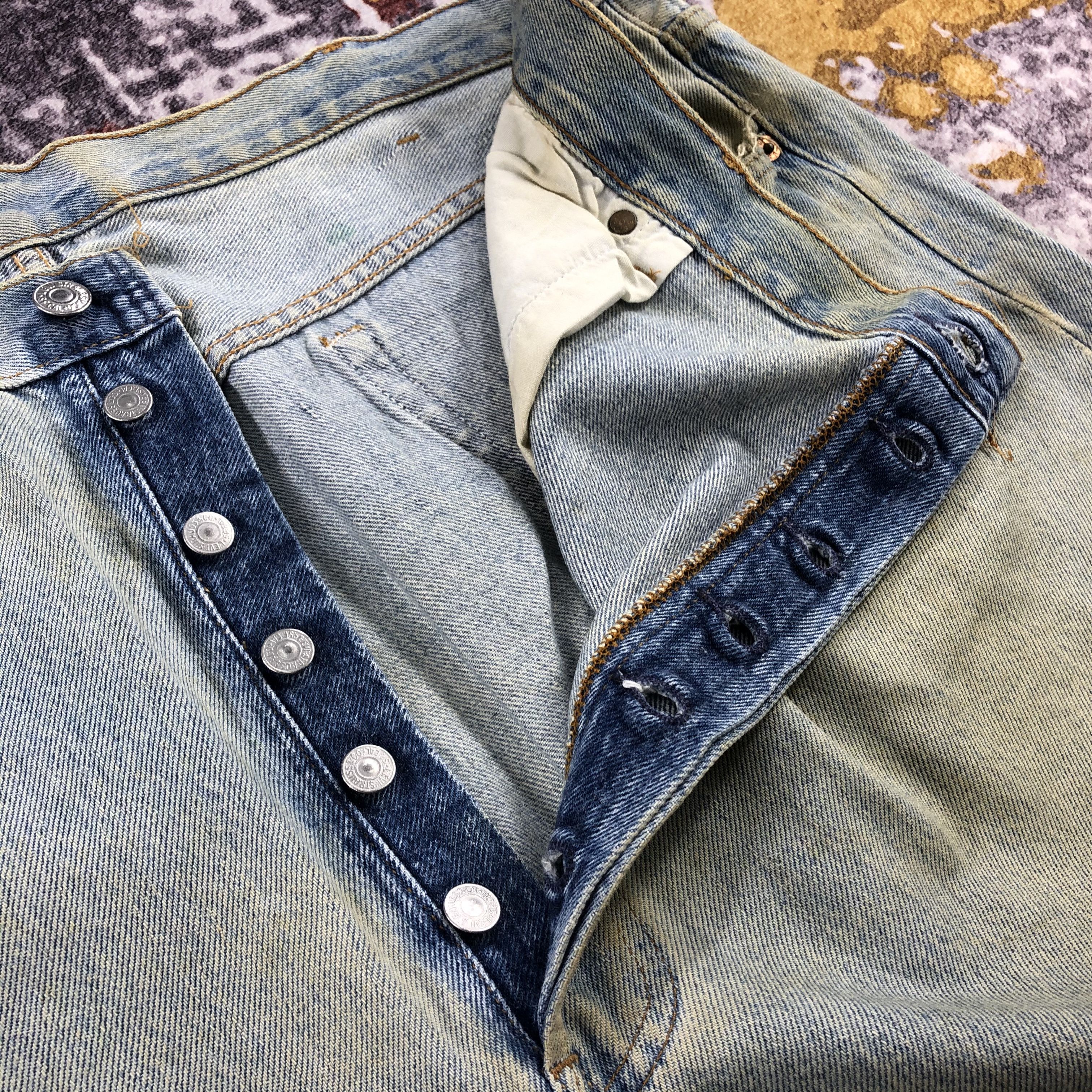 Levi's Vintage 90s Light Wash Levis 501 Jeans-JM2259 Size US 43 - 15 Thumbnail