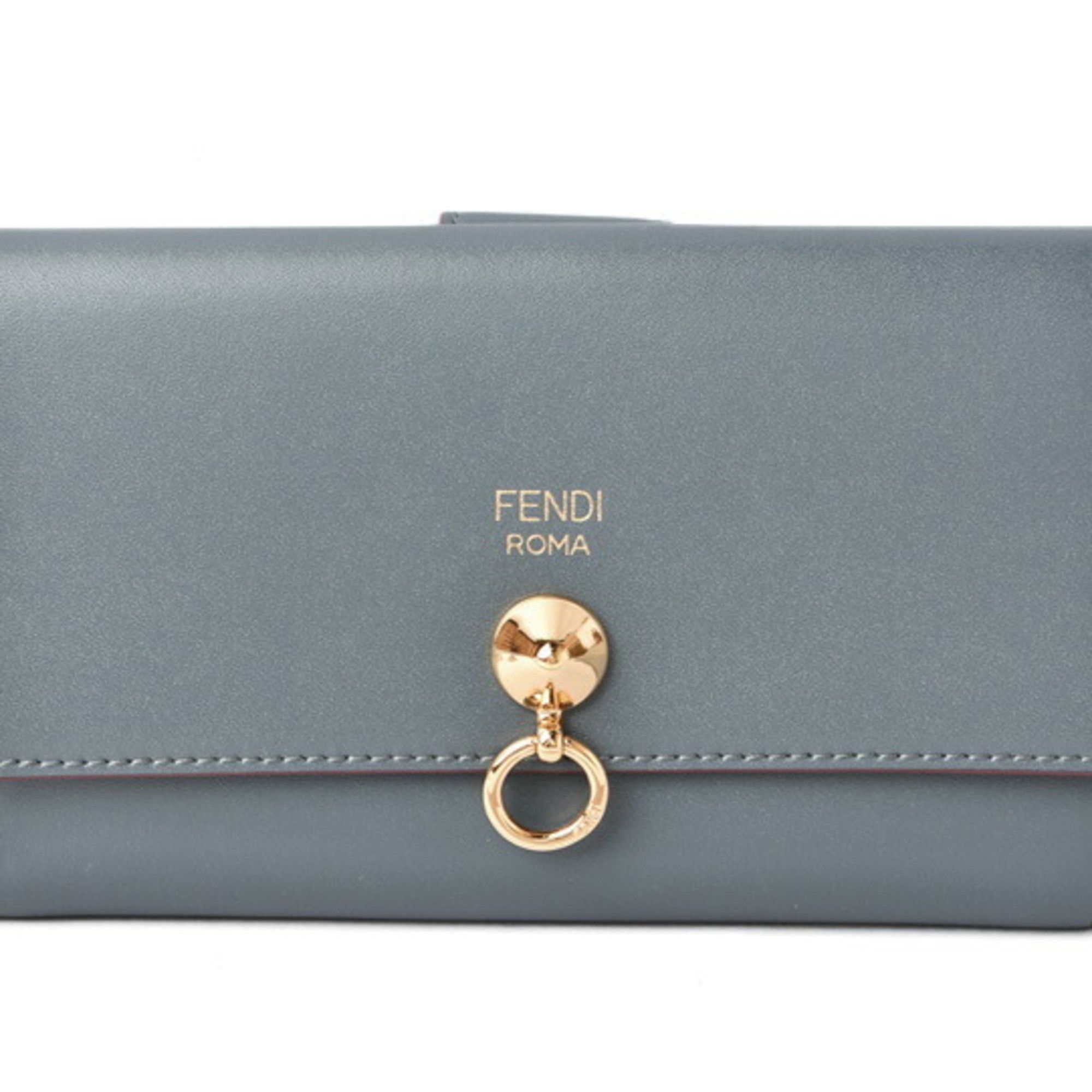image of Fendi Wallet Medium Fendi Folding By The Way Calf Leather Blue 8M0383, Women's