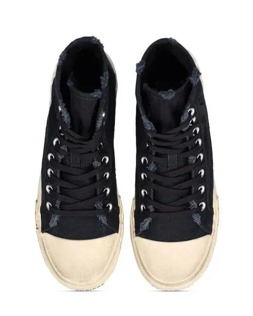 Balenciaga o1bcso1str1224 Paris High Top Graffiti Sneakers in Black Size US 7 / EU 40 - 6 Thumbnail