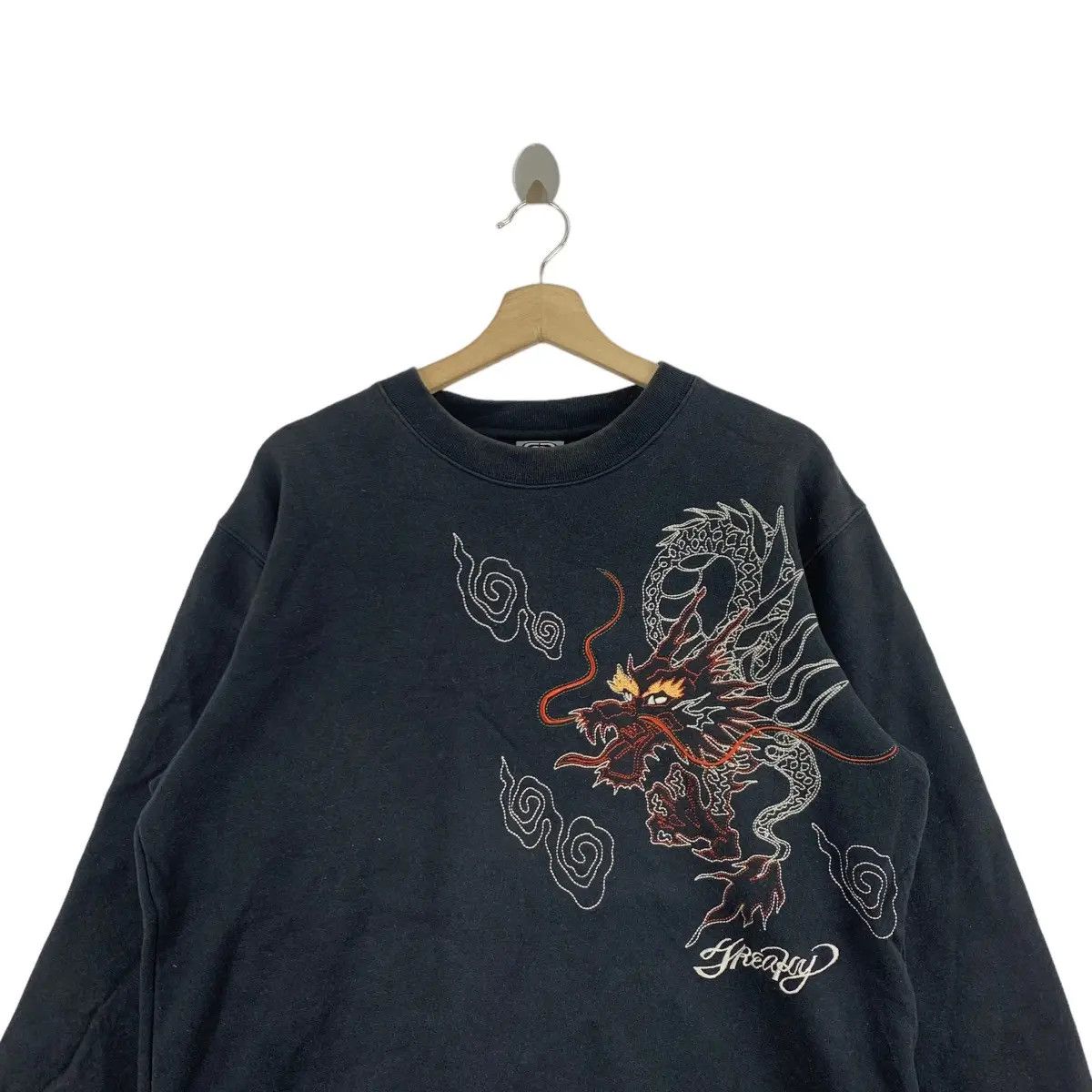 Vintage Vtg FREAKY MASSIVE WARRIOR Skate Dragon Ryu Sukajan Size L / US 10 / IT 46 - 2 Thumbnail