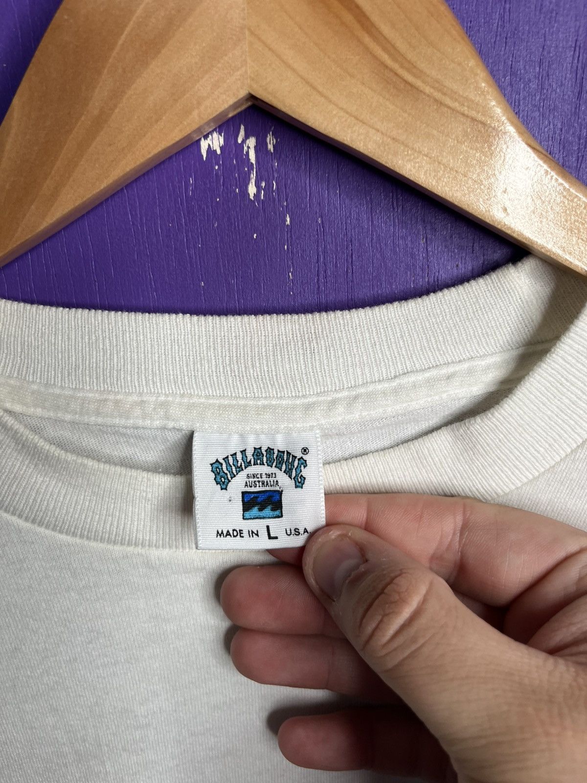 Billabong × Vintage Vintage 80s Billabong wave logo mullet tee Size US L / EU 52-54 / 3 - 4 Thumbnail