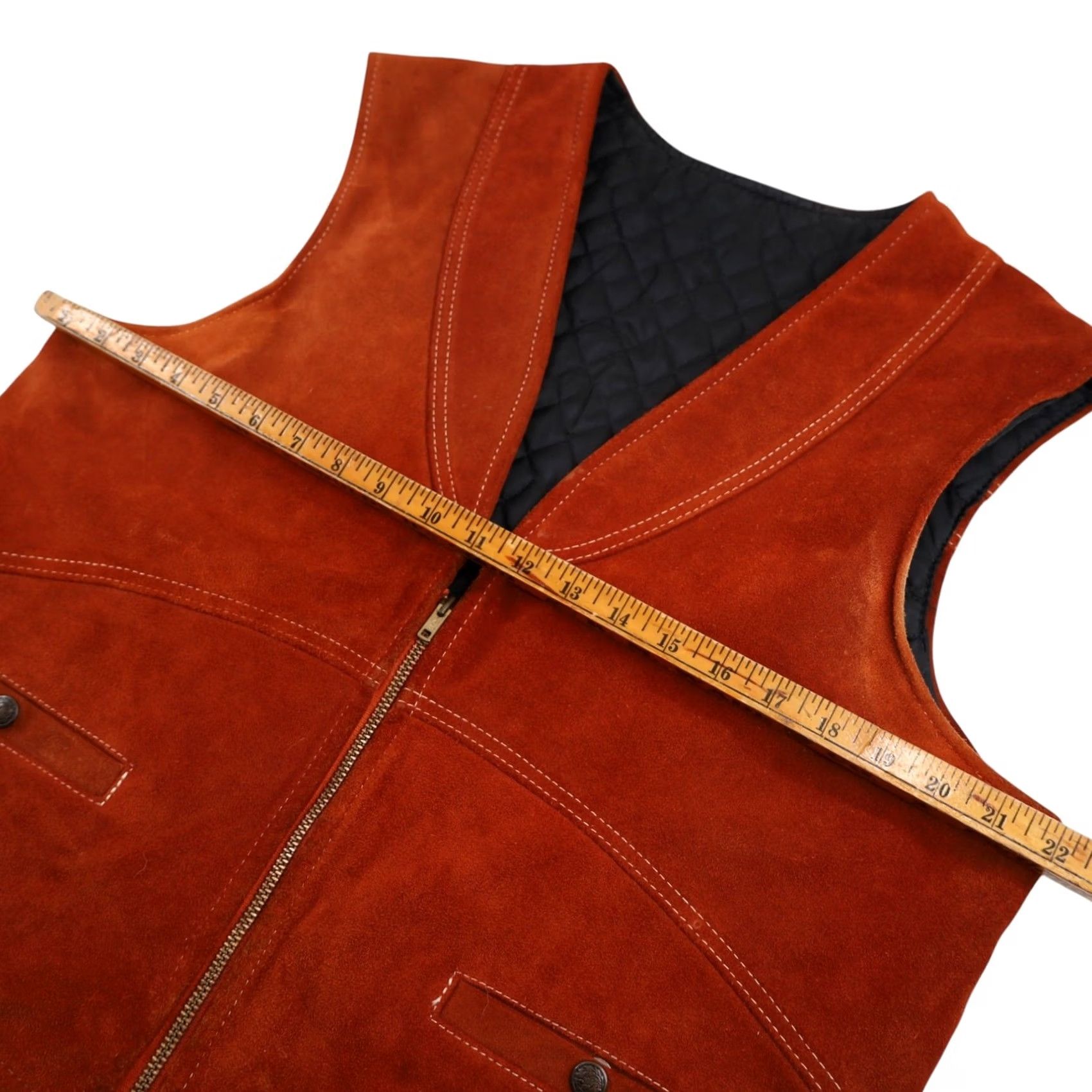 Vintage VINTAGE Kawasaki Suede Leather Riding Vest Mens Large Brown Suked Leather Riding Vest Size US L / EU 52-54 / 3 - 6 Thumbnail