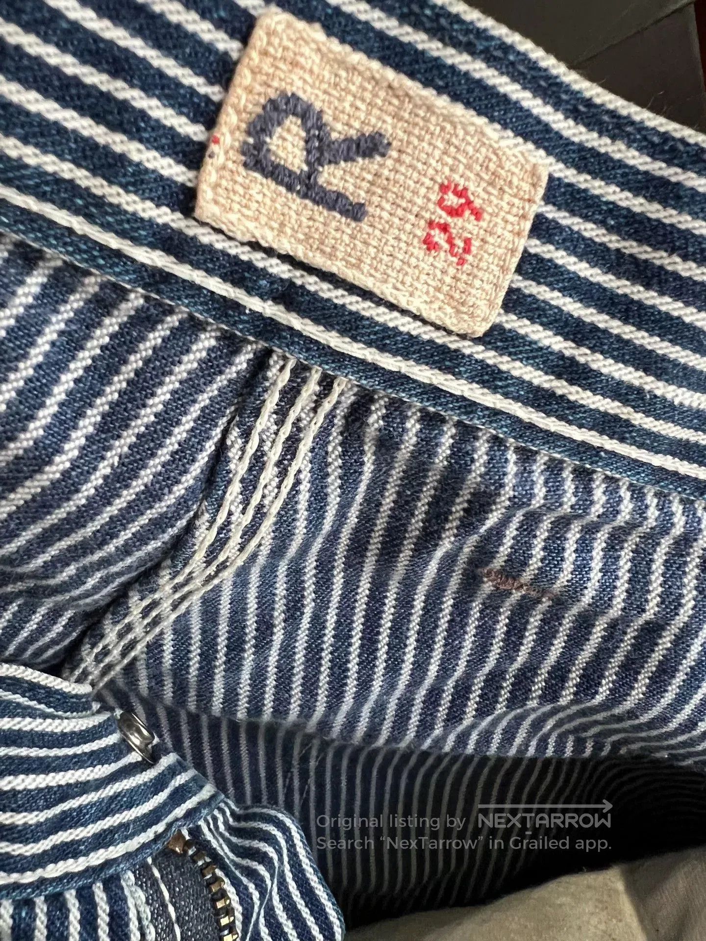 Japanese Brand Women's Blue Striped High-Waist Jeans. Size 29" - 9 Thumbnail