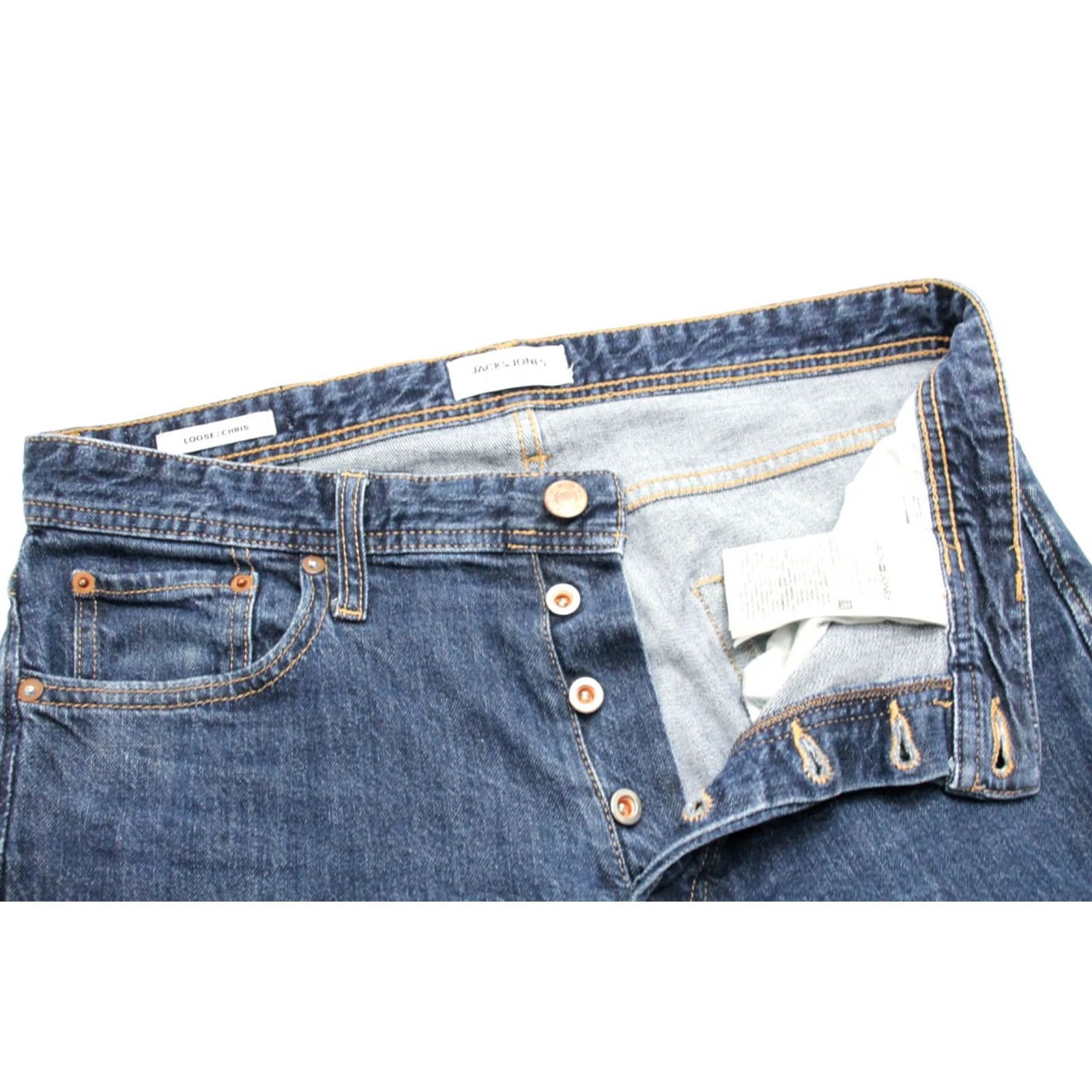 Jack & Jones Jack & Jones Men's Loose / Chris Jeans Blue W31/L32 Button Fly Whiskers Size US 31 - 4 Thumbnail