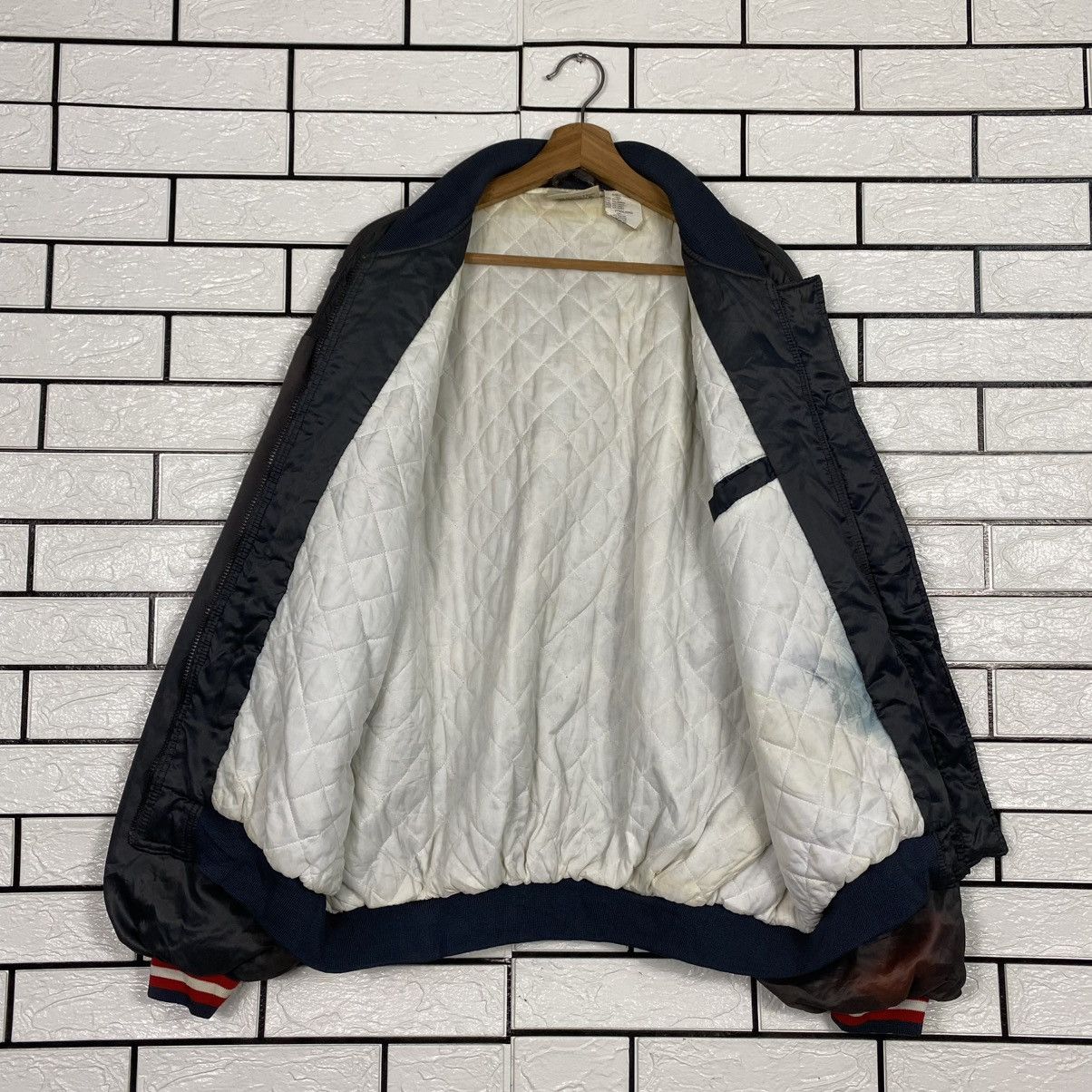 Lotto Sport 🔥SUN FADED STYLE VINTAE SATIN BOMBER JACKET LOTTO AC MILAN Size US L / EU 52-54 / 3 - 13 Thumbnail