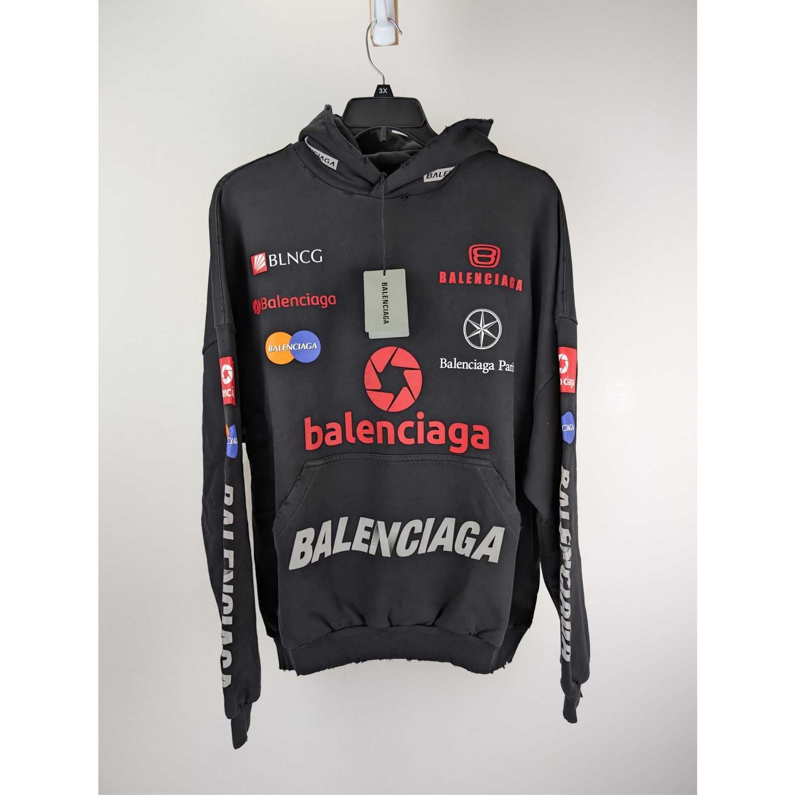 Balenciaga o1rshd1 Top League Round Hoodie in Black Size US XL / EU 56 / 4 - 2 Thumbnail