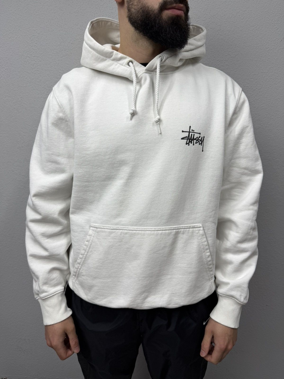 Stussy Vintage Stussy Big Logo Hoodie Boxy White Y2K Archive Size US M / EU 48-50 / 2 - 2 Thumbnail