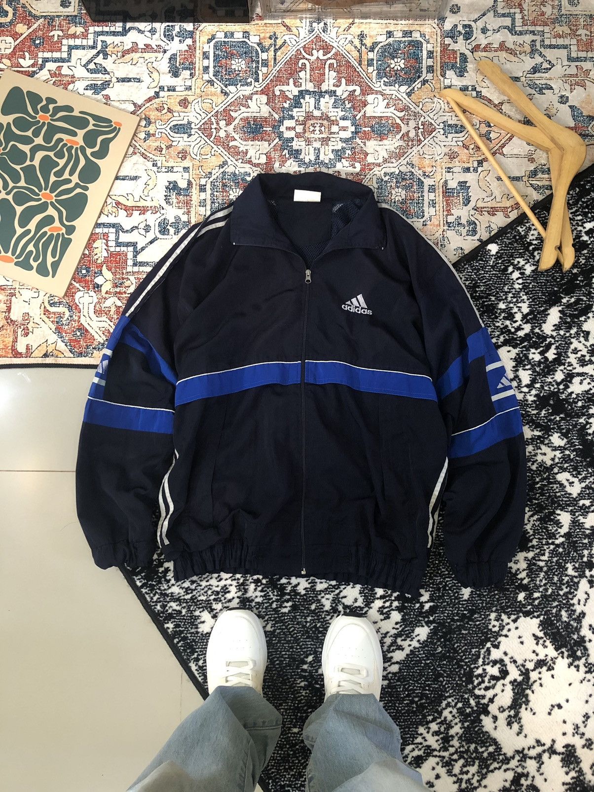 Adidas × Vintage Adidas Windbreaker Big Logo Three Tone Size US XXL / EU 58 / 5 - 5 Thumbnail