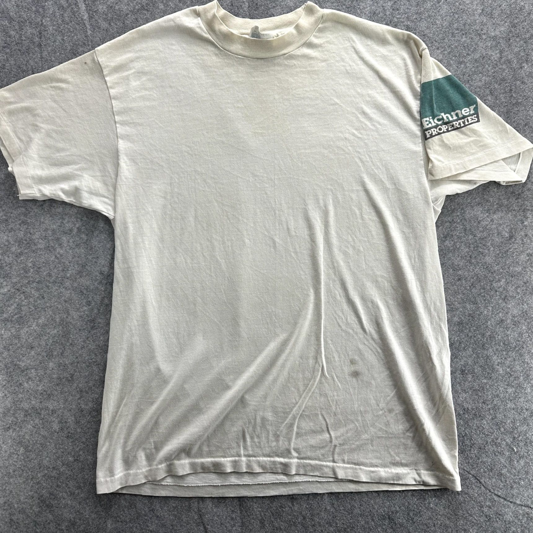 Hanes VINTAGE Eichner Properties Shirt Mens XL Beige Hanes Fifty-Fifty Promo Tee 90s USA Size US XL / EU 56 / 4 - 2 Thumbnail
