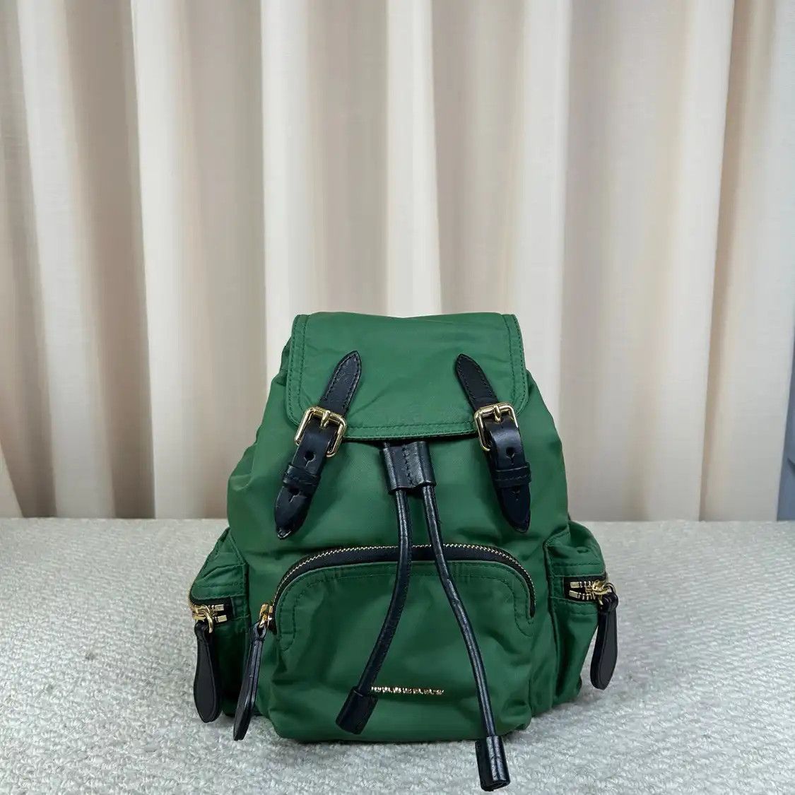 Burberry BURBERRY The Rucksack green nylon backpack Size ONE SIZE - 1 Thumbnail