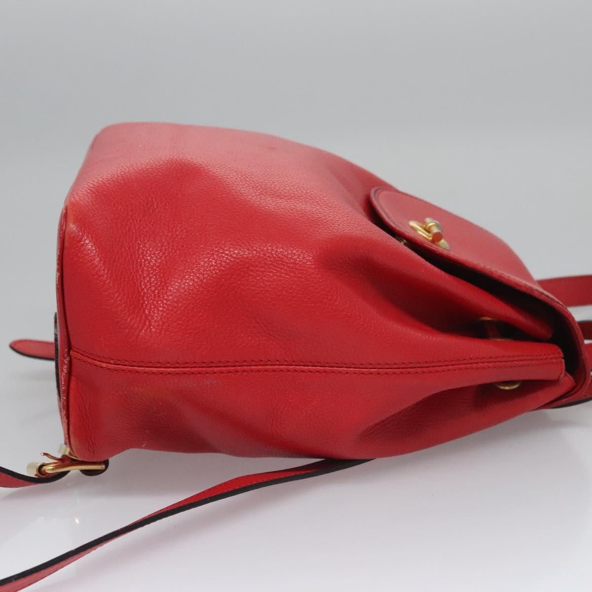 Celine CELINE Backpack Leather Red Gold Size ONE SIZE - 4 Thumbnail
