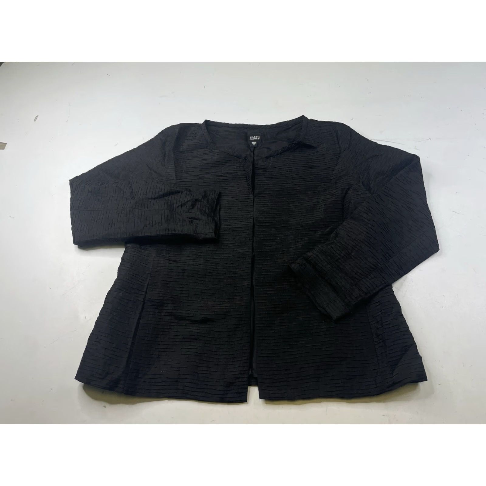 Eileen Fisher Eileen Fisher Jacket Silk Shrug Black S Womens Magnetic Closure Small Blouse Size S / US 4 / IT 40 - 2 Thumbnail