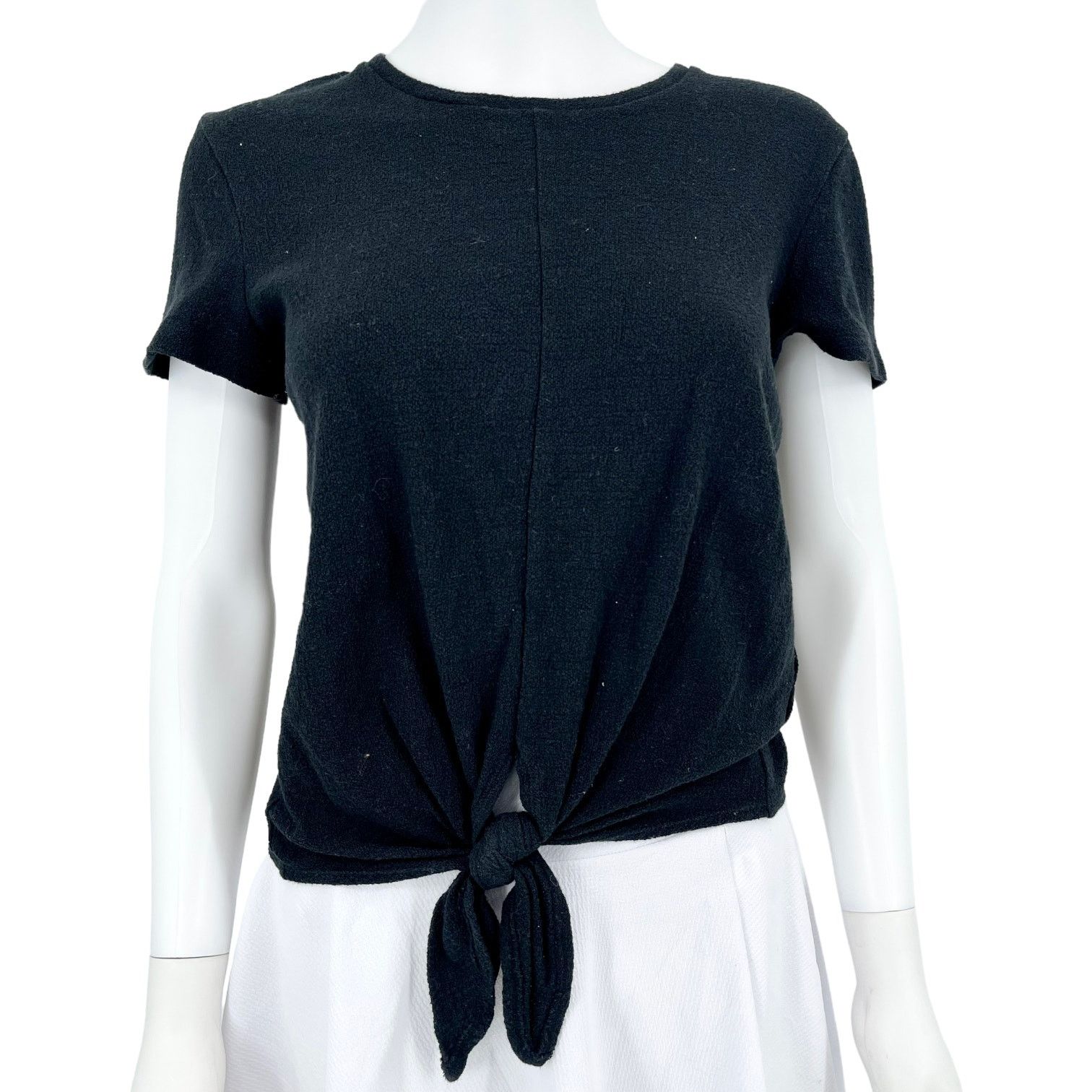 Madewell Madewell Crewneck Black Tie Front Women Size Small Top Size S / US 4 / IT 40 - 2 Thumbnail