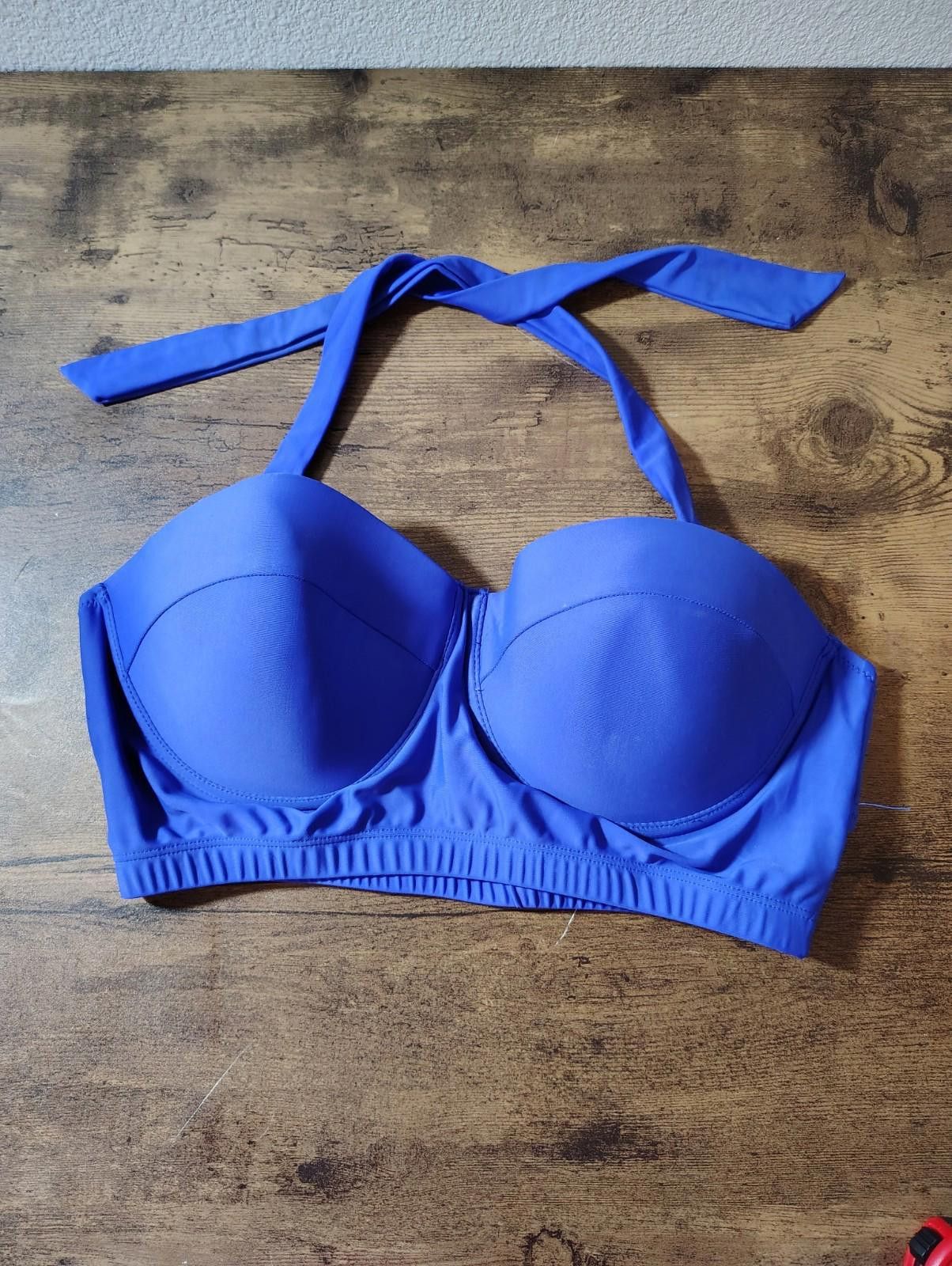 The Unbranded Brand Women's Swimwear Swimsuit Bra Top Beach Blue Bra Push Up 50s Size ONE SIZE - 1 Thumbnail